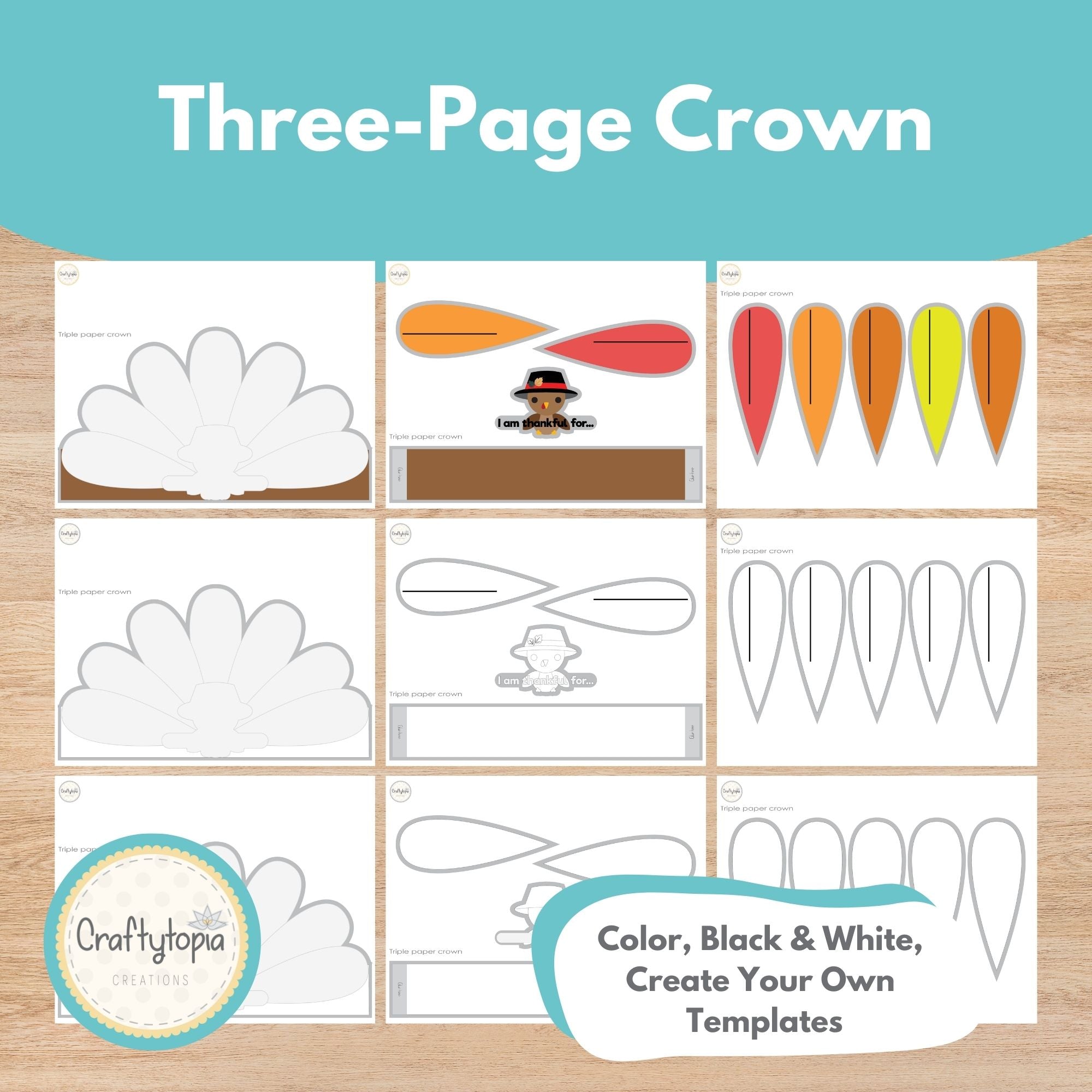 Printable Thanksgiving Turkey Crown Craft Kids Activity