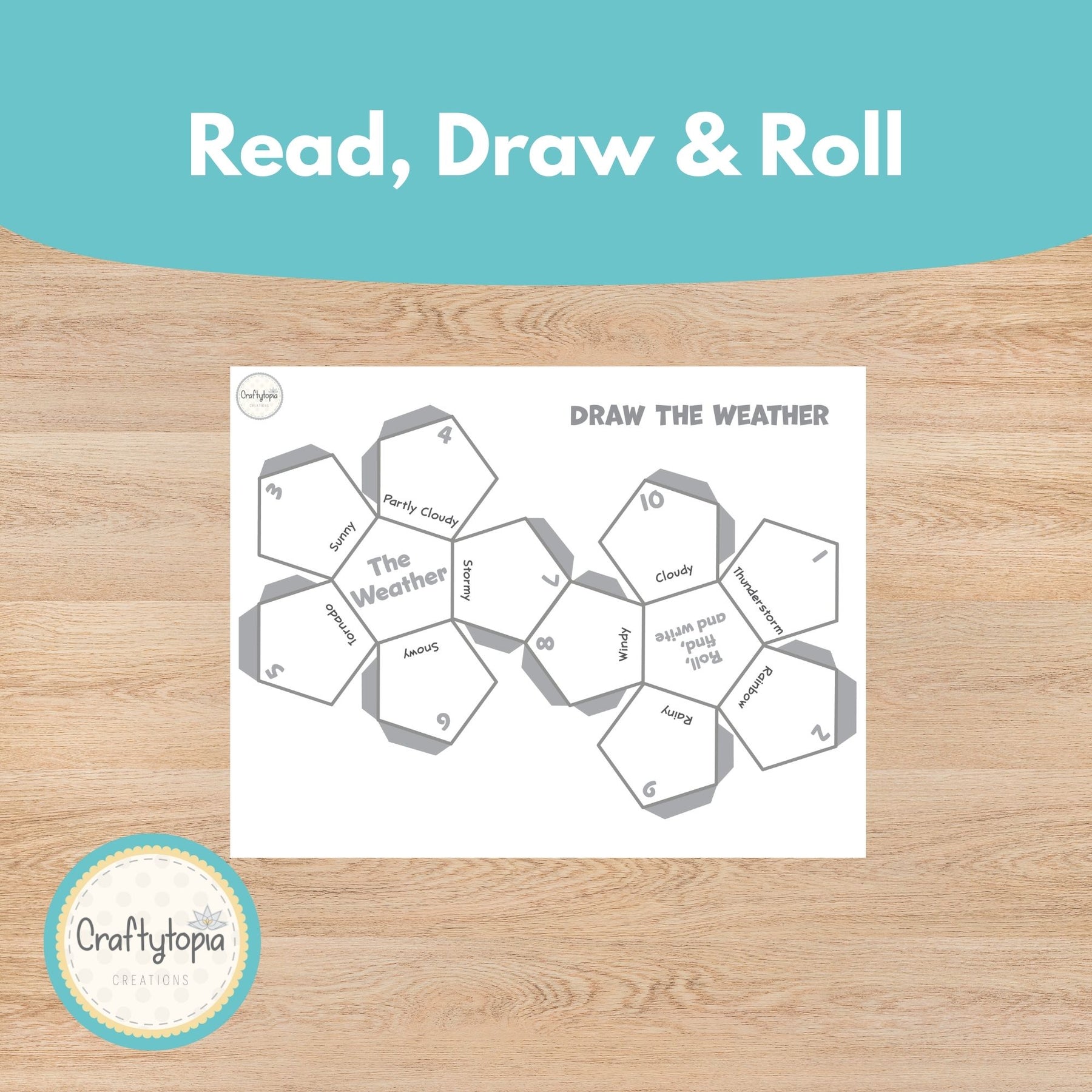 D Ice Weather Program Weather Dice Game | Printable Roll & Write Activity - Craftytopia ...