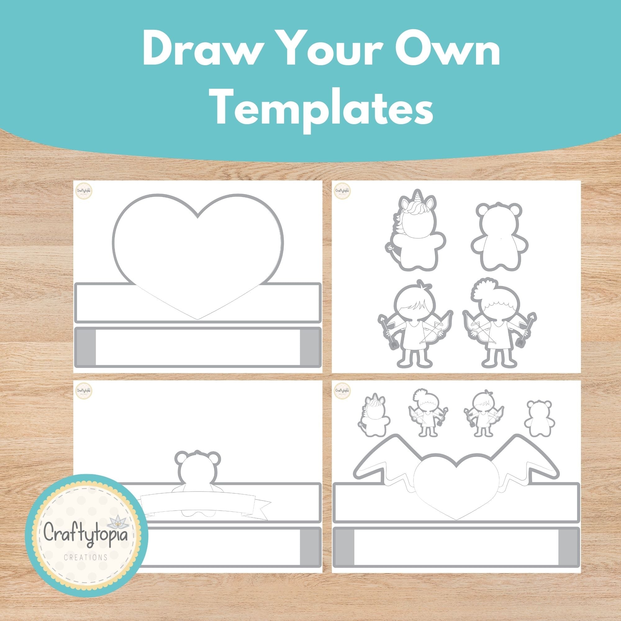 Printable Valentine Crowns Kids Activity template