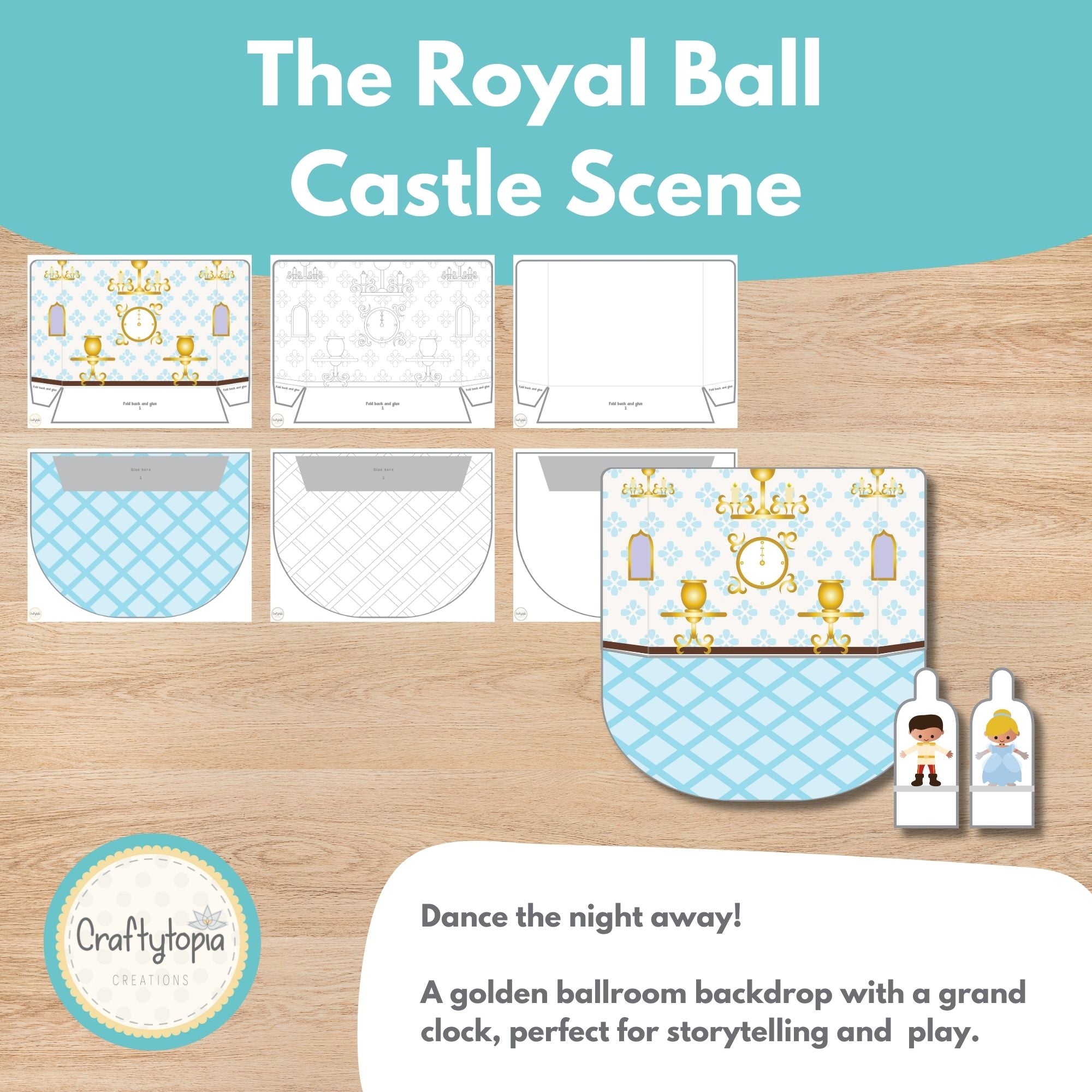 Printable Cinderella Scene and Puppets Kids Activity