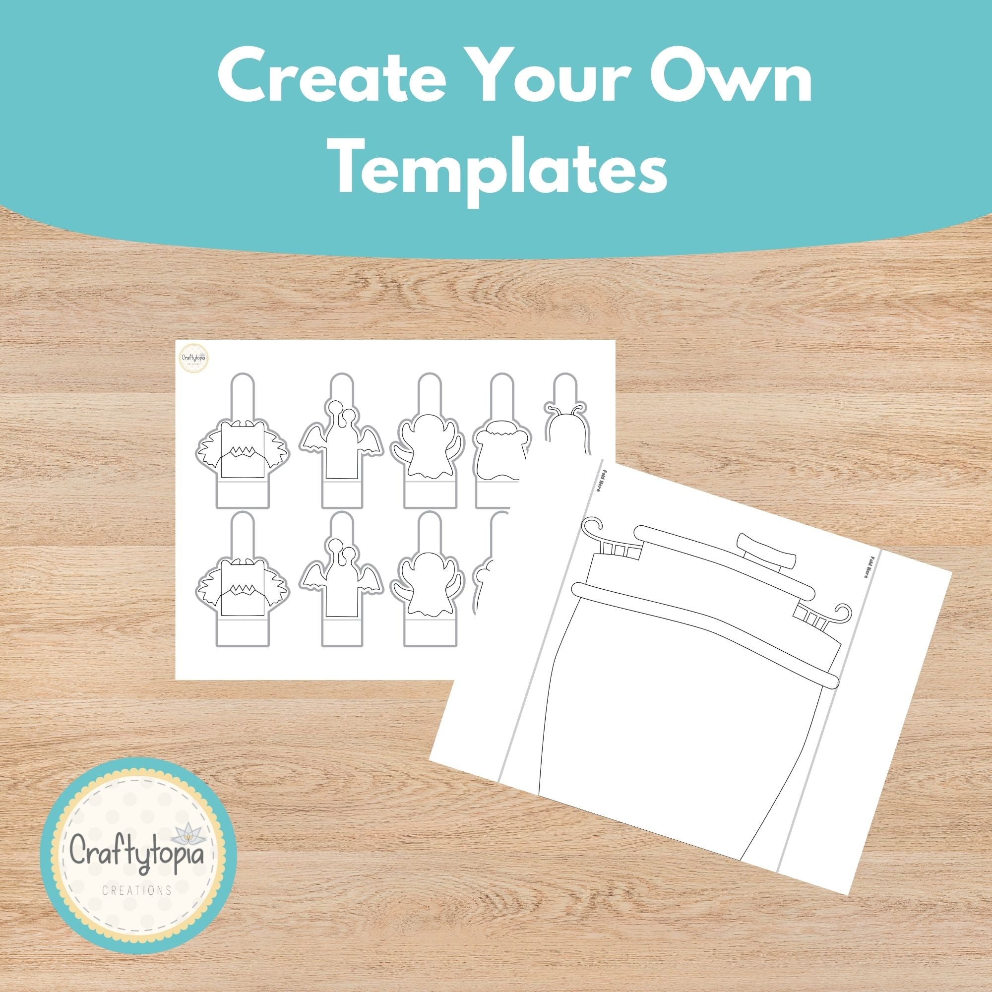 Printable Friendly Monster Puppets 2D Scene Kids Activity templates