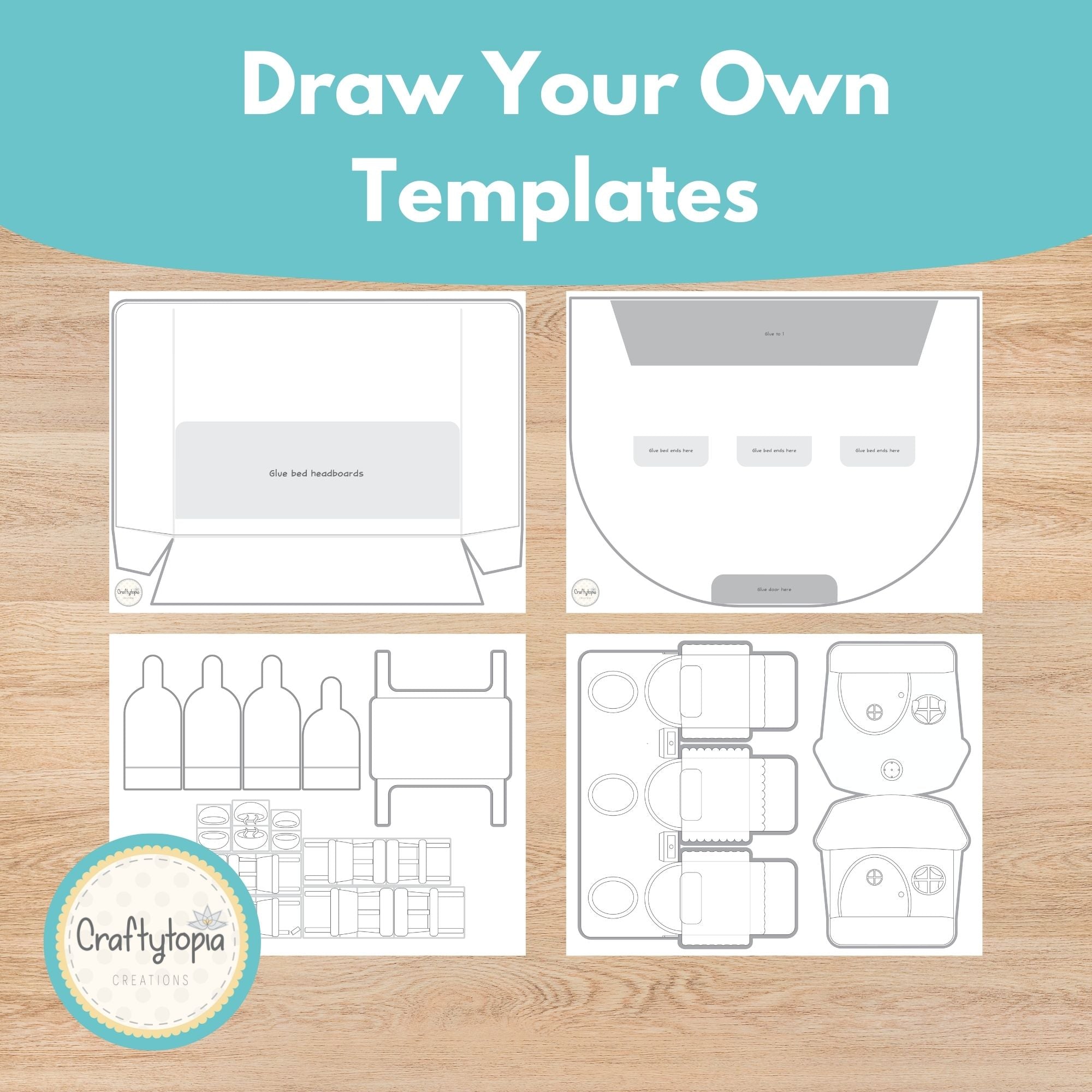 Printable Goldilocks and Three Bears Puppets Scene Kids Activity templates