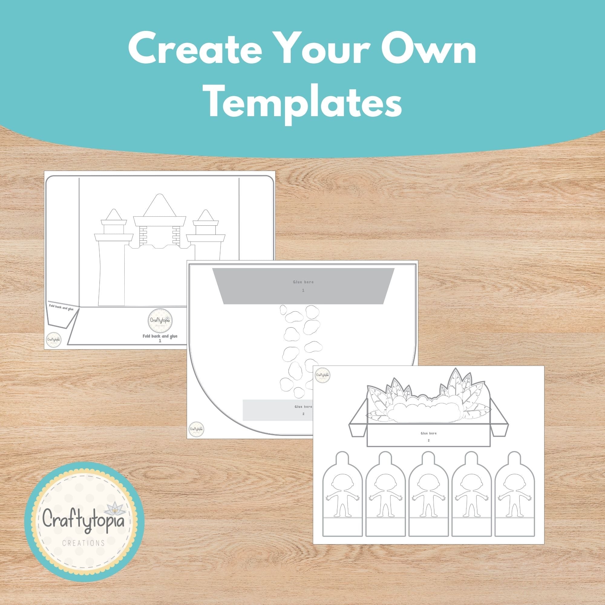 Printable Princess Puppets 3D Scene Kids Activity templates