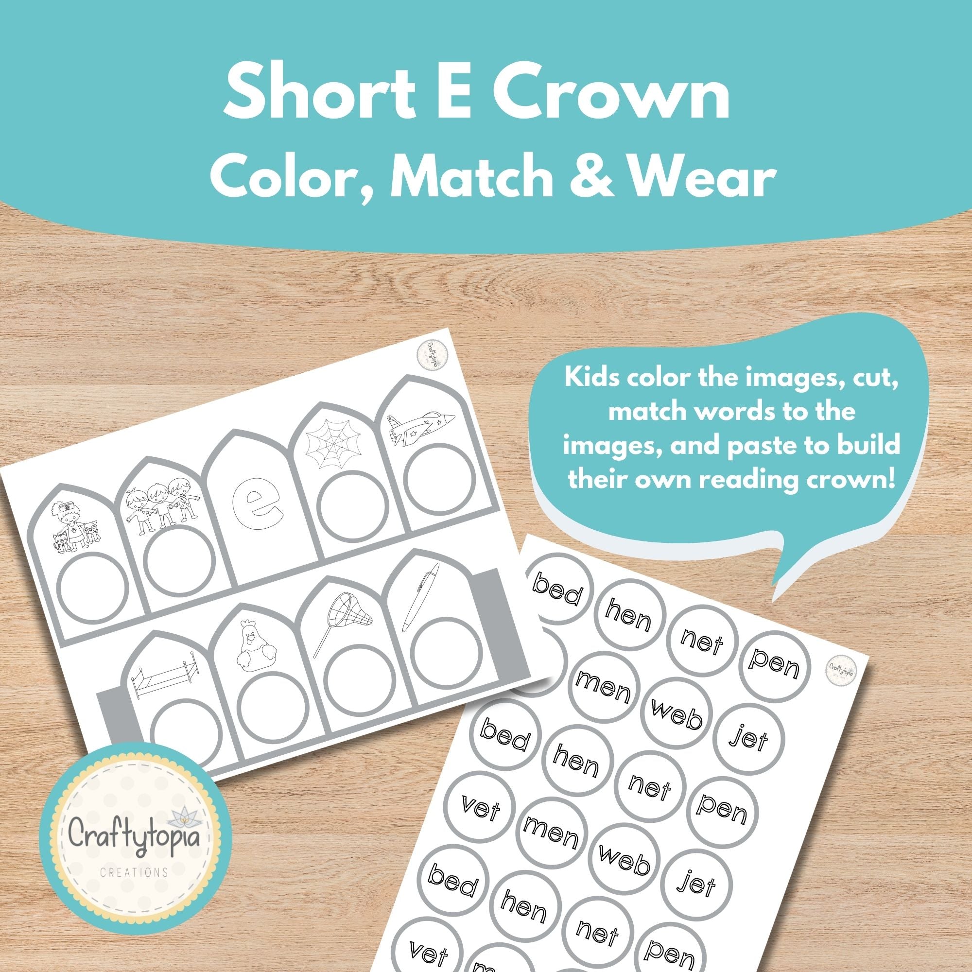 Printable Short e Kids Activity