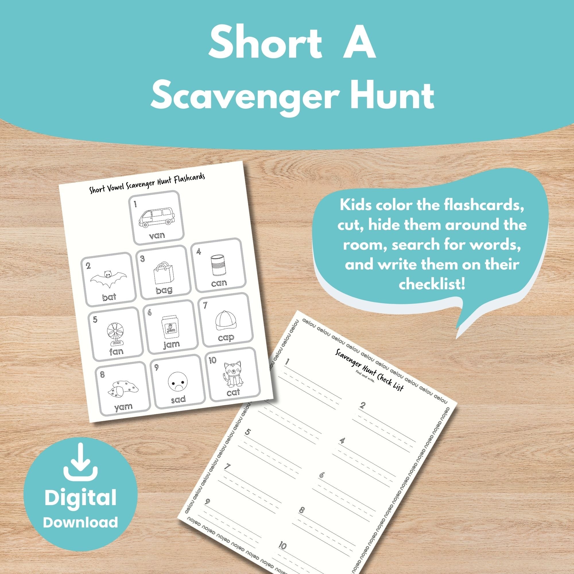 Printable Short a Kids Activity
