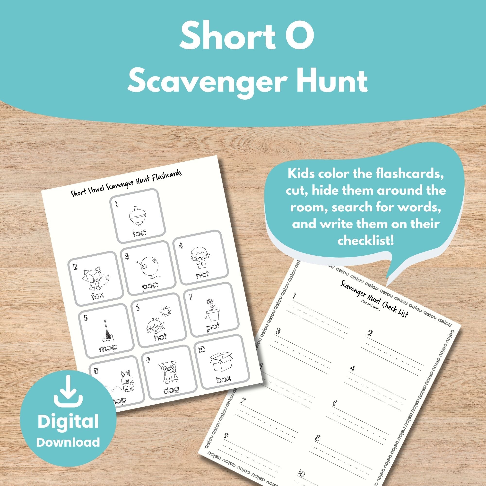 Printable Short o Kids Activity
