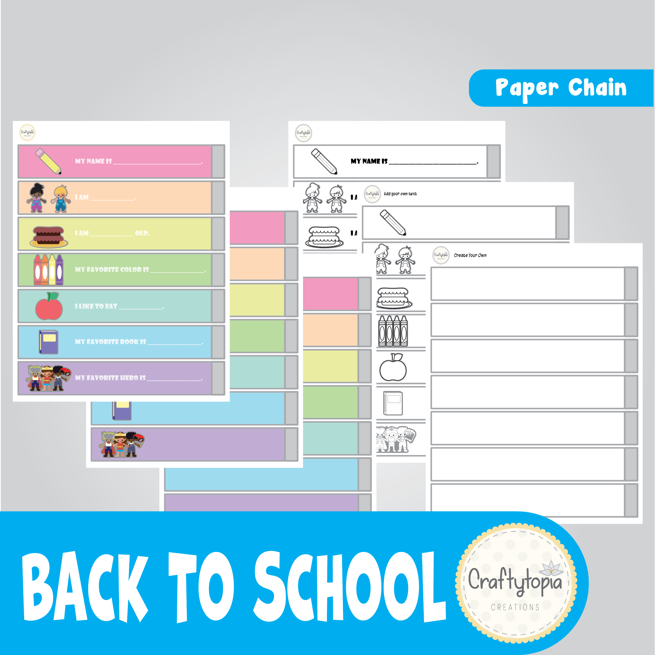 Printable Back to School Activities paper chain