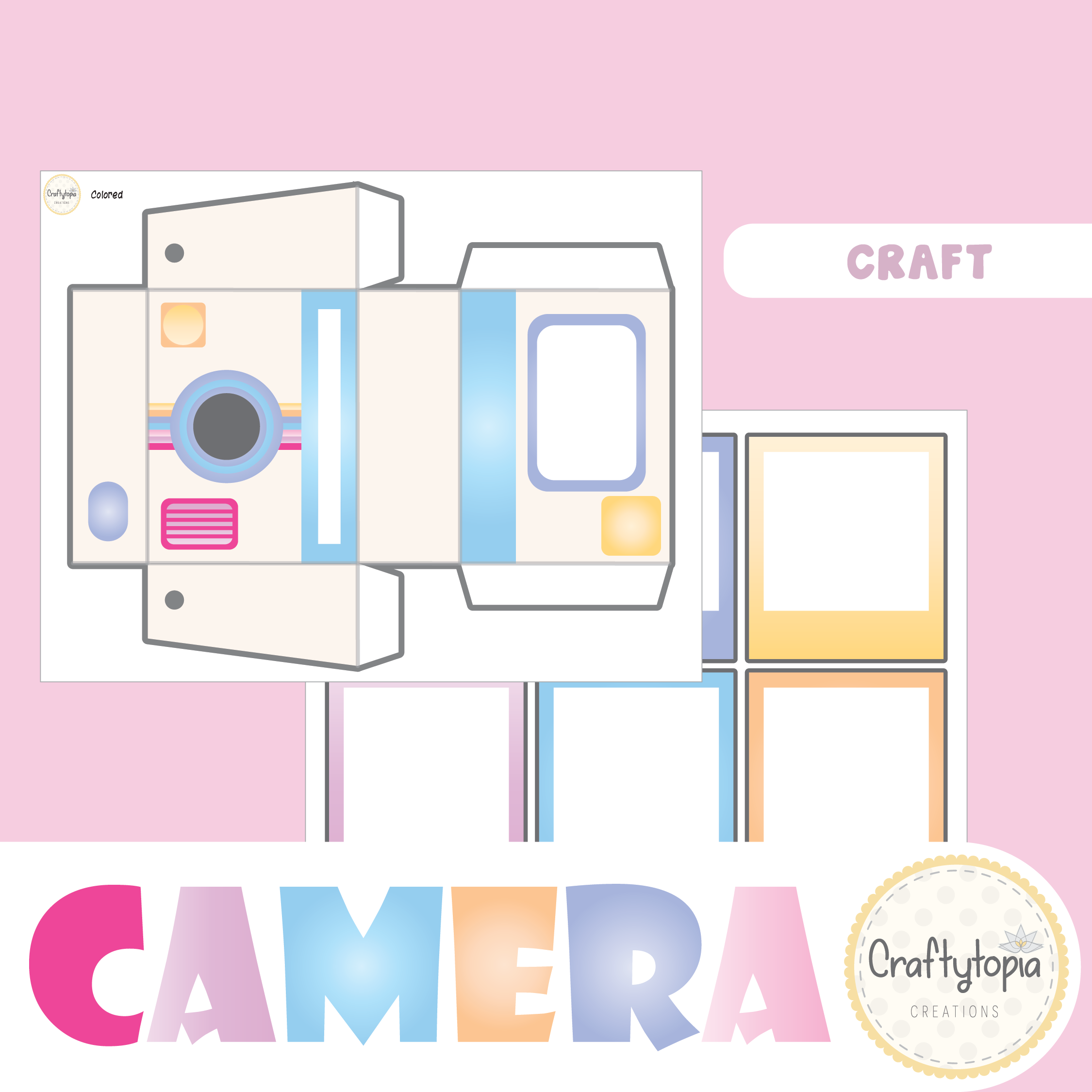 Printable Camera Craft Kids Activity in color