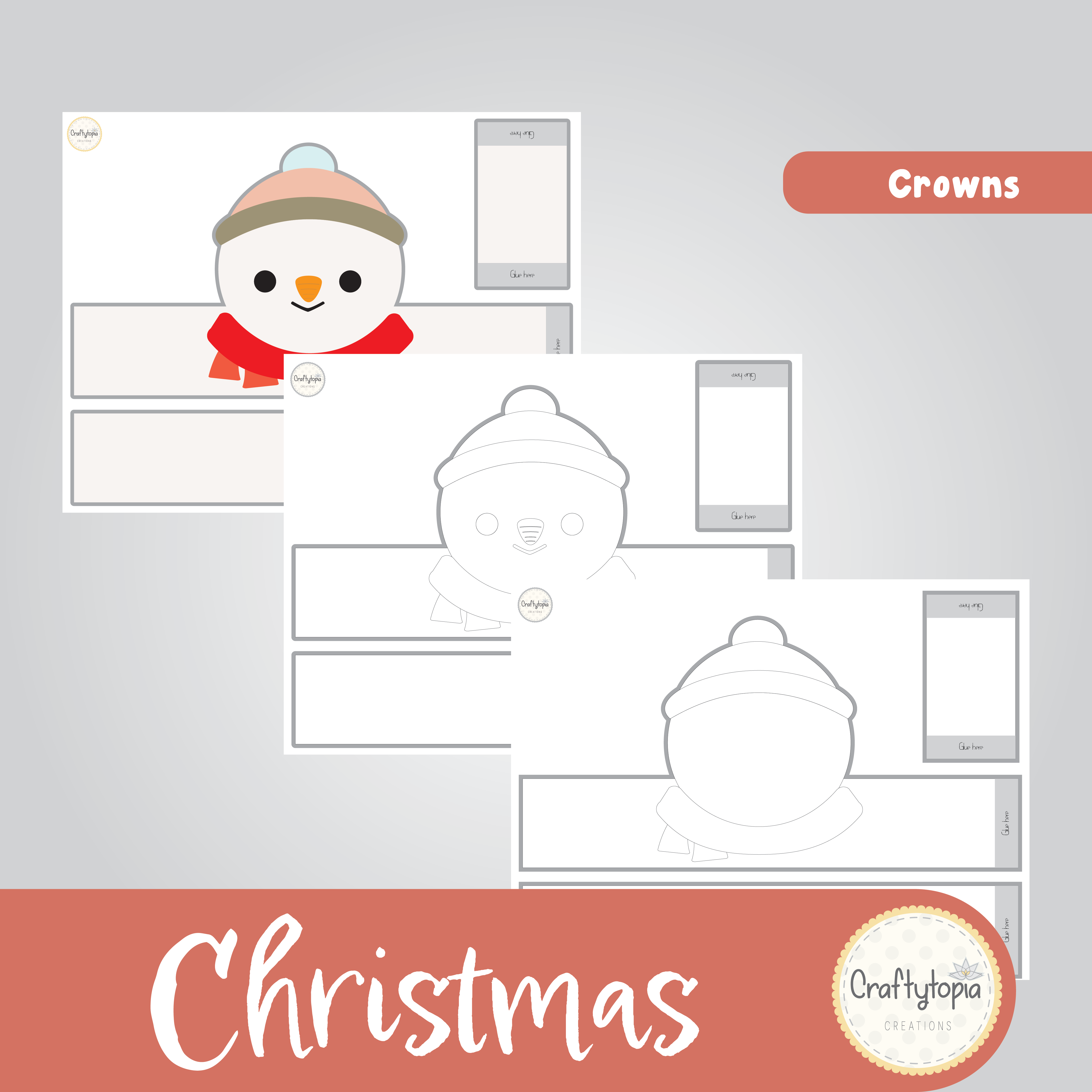 Printable Christmas Snowman Crown Craft Kids Activity