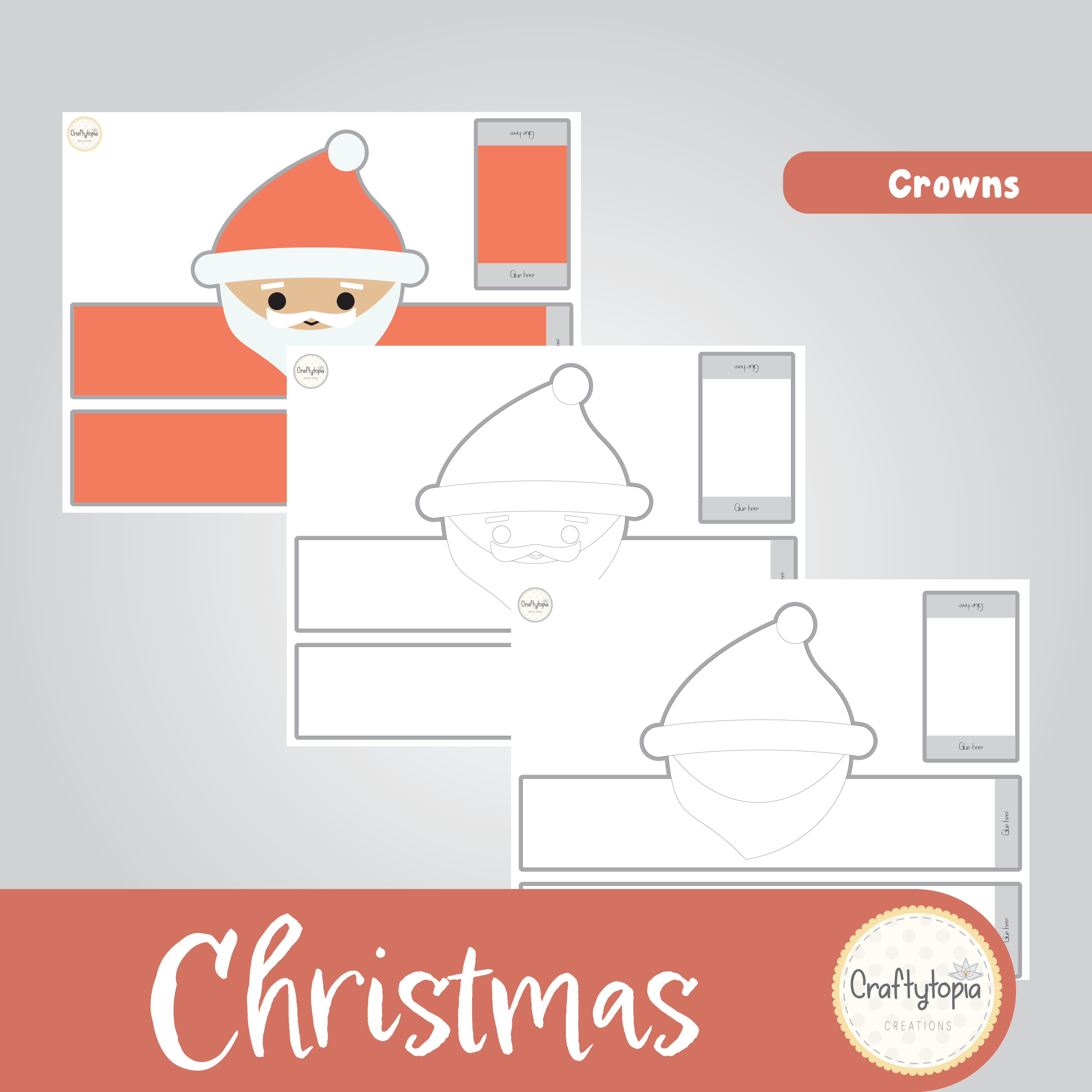 Printable Christmas Santa Crown Craft Kids Activity