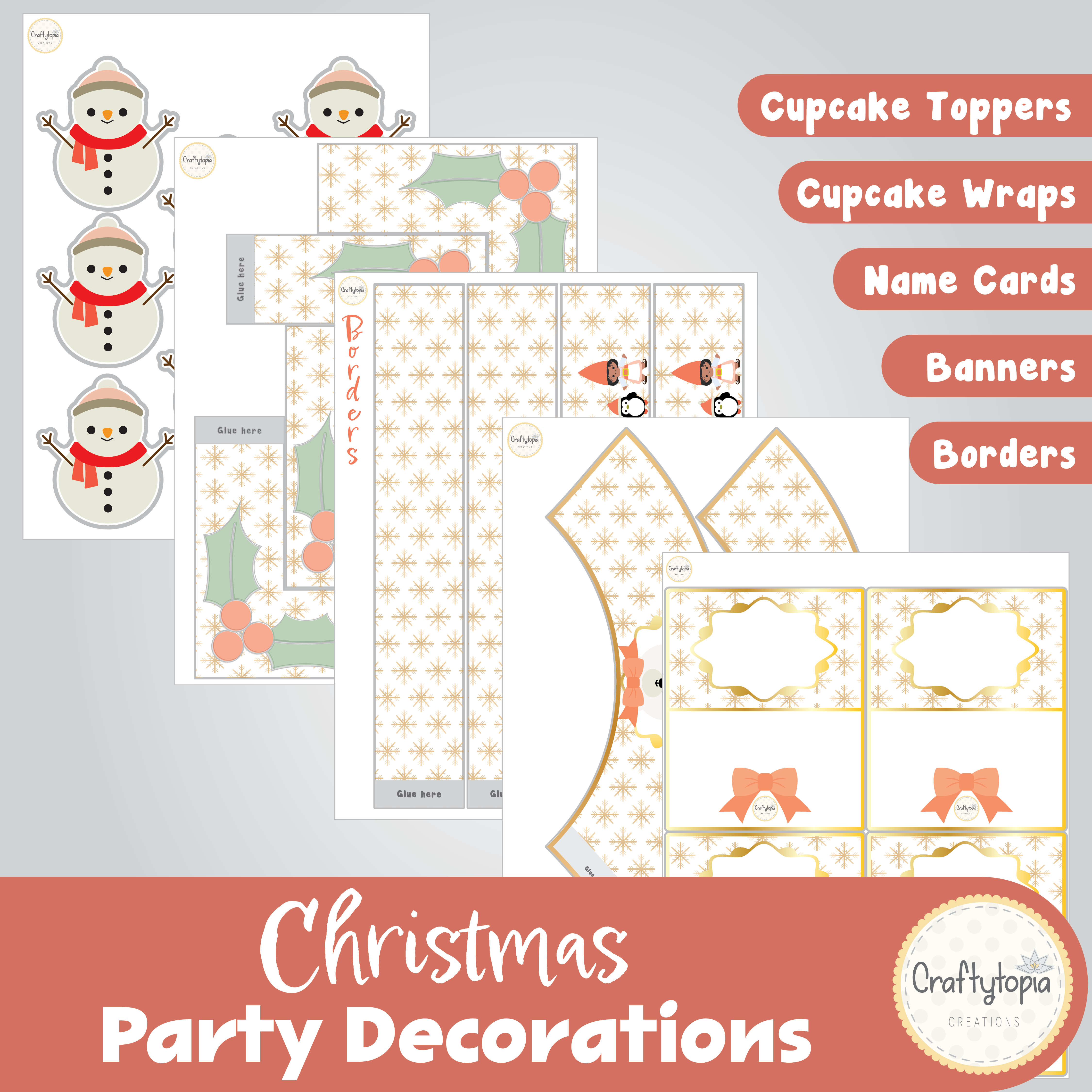 Printable Christmas Party Decorations 