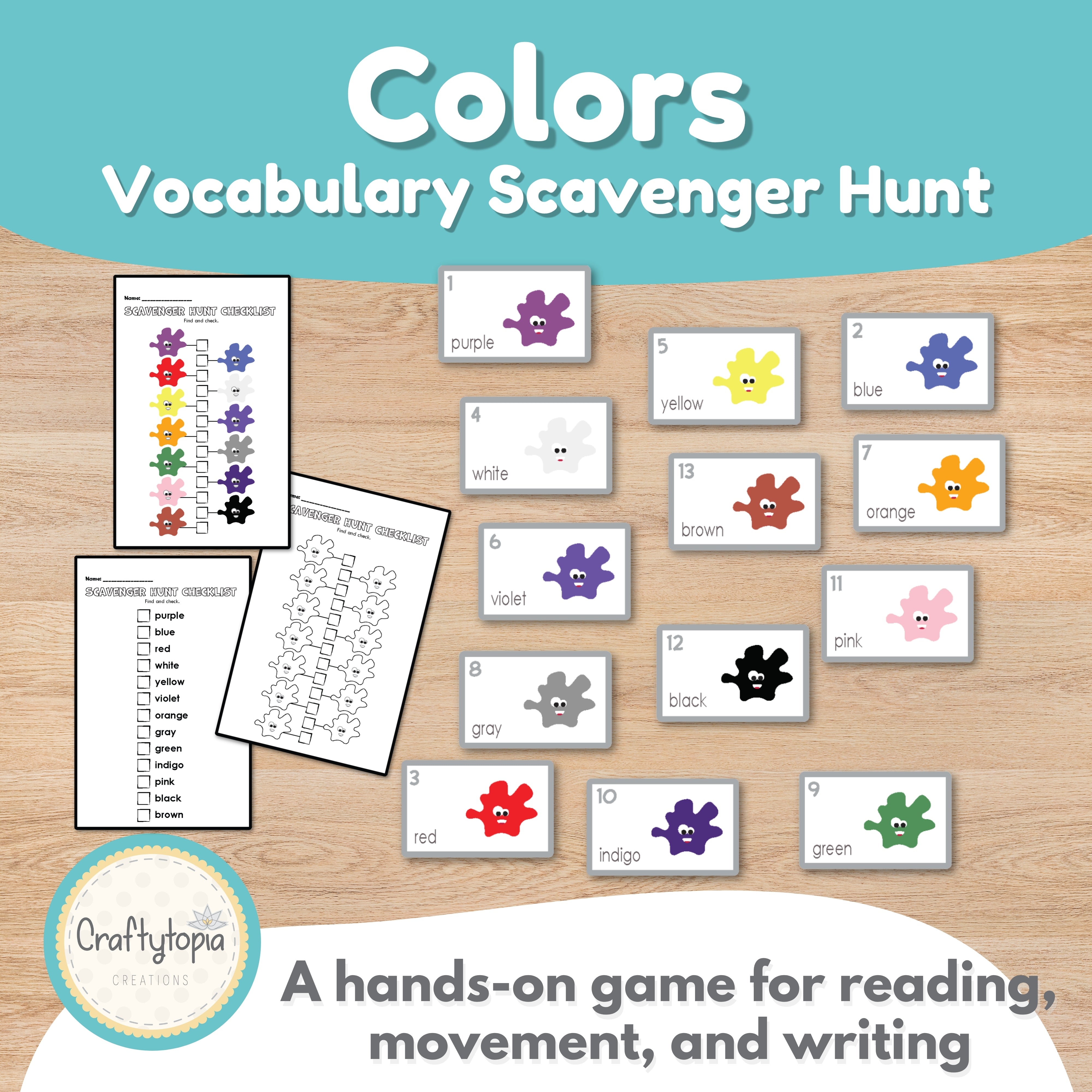 Color flashcards vocabulary activity