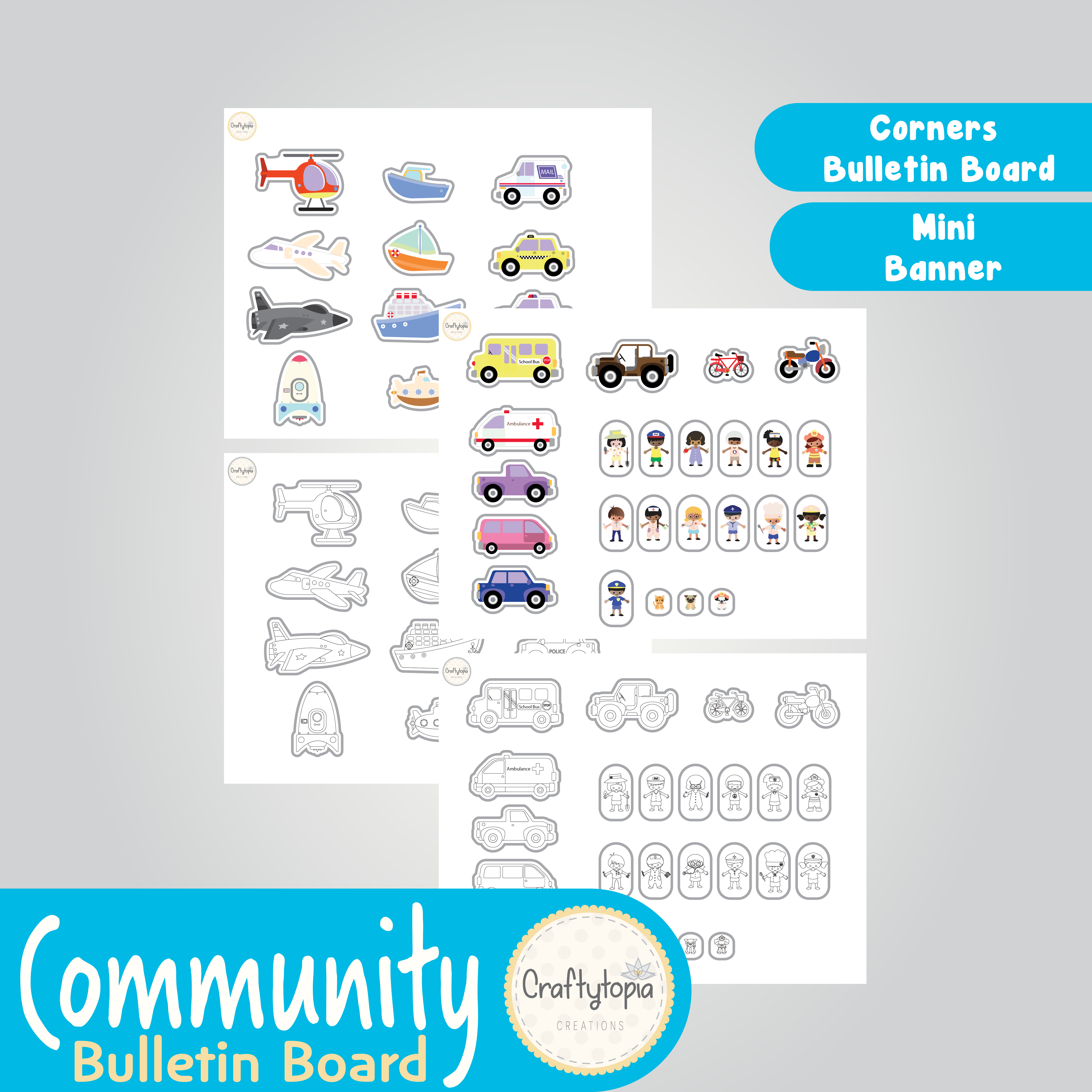 Printable Community Helpers Bulletin Board in color