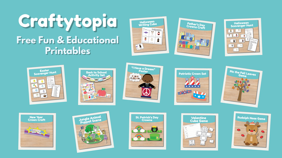 Preview of 13 free Craftytopia printable crafts