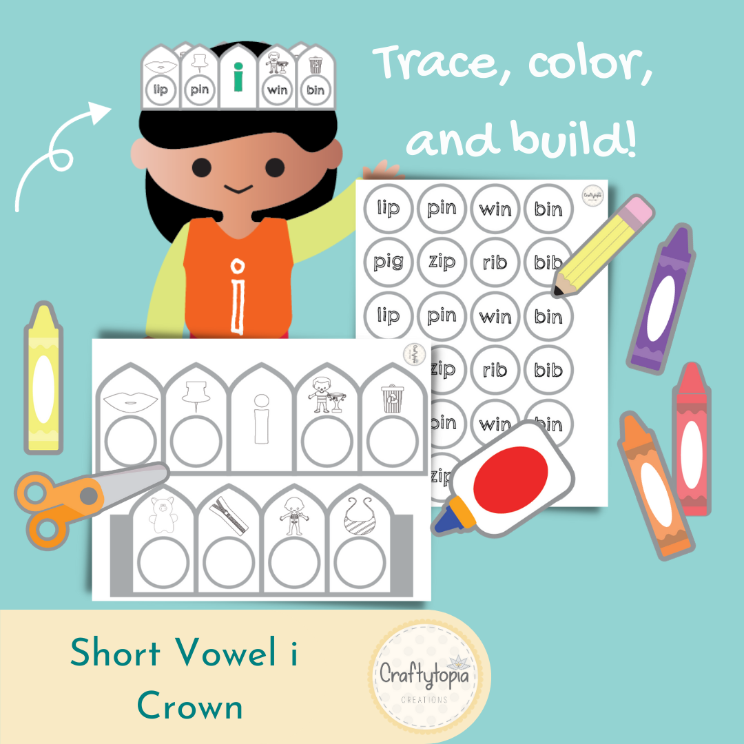 Printable Short i Crown Kids Activity for coloring