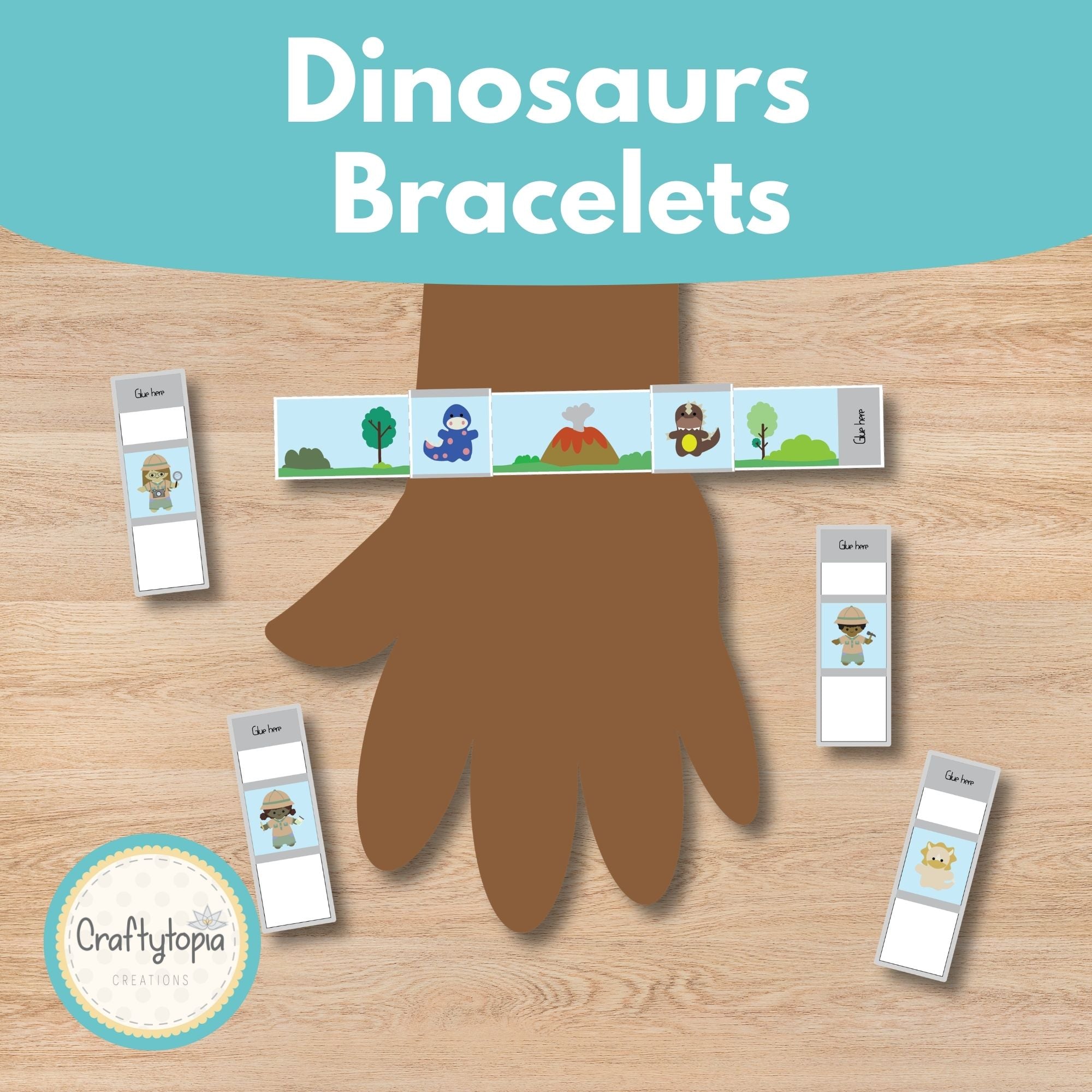 Printable Dinosaur Bracelets Kids Activity