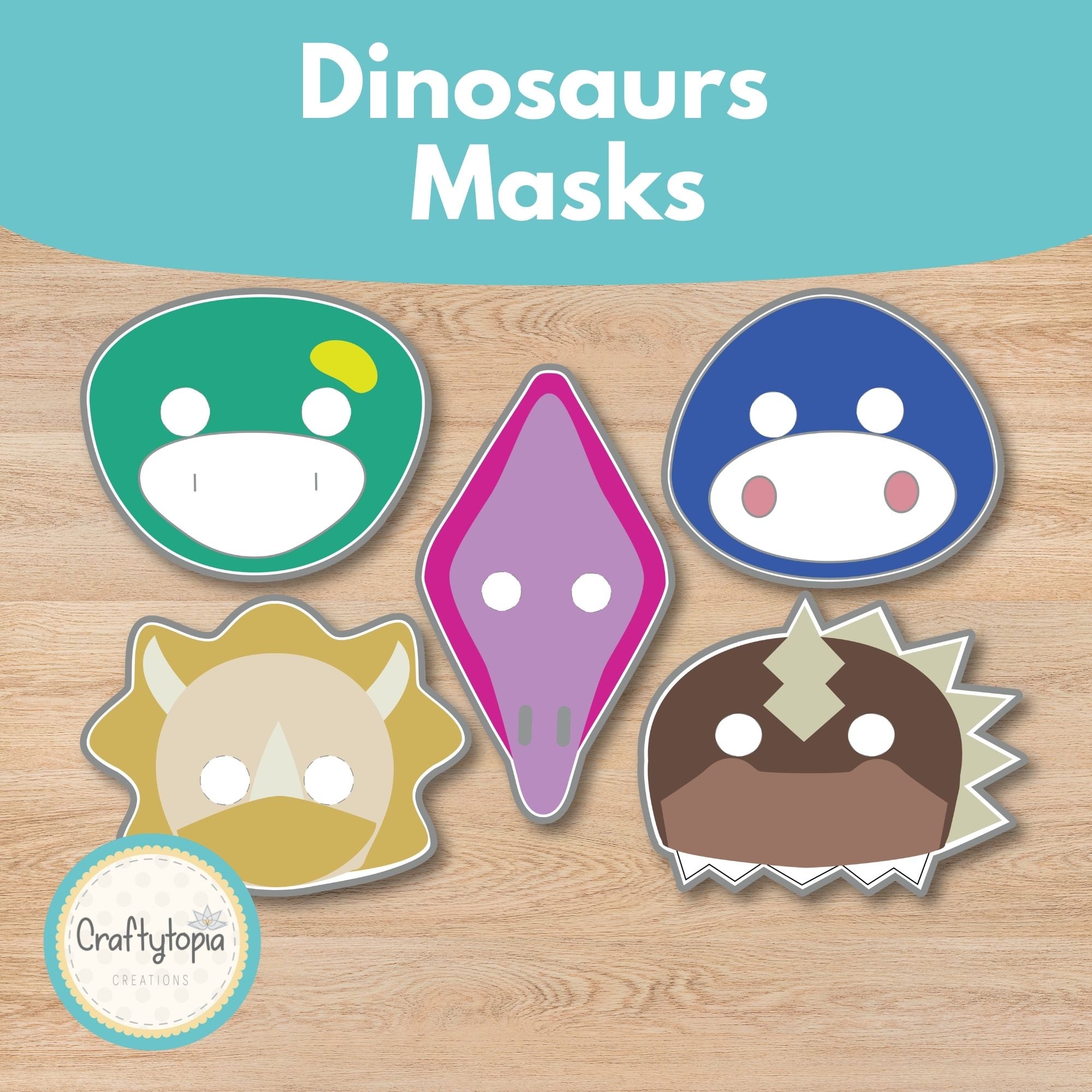 Printable Dinosaur Masks Kids Activity