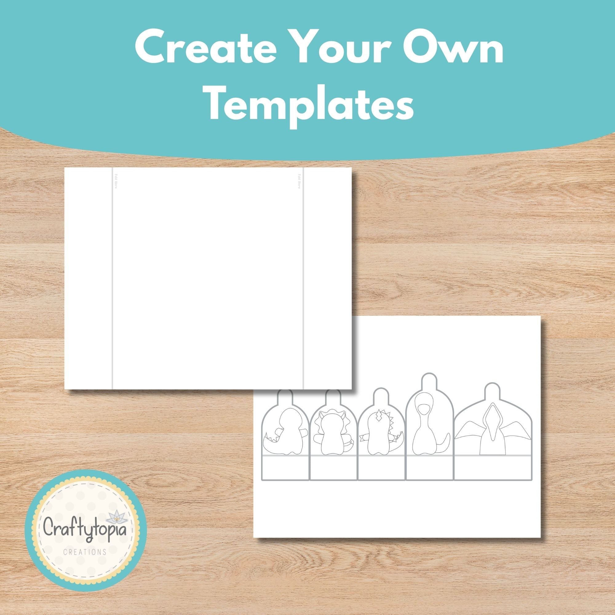 Printable Dinosaurs Puppets 2D Scene Activity for Kids templates