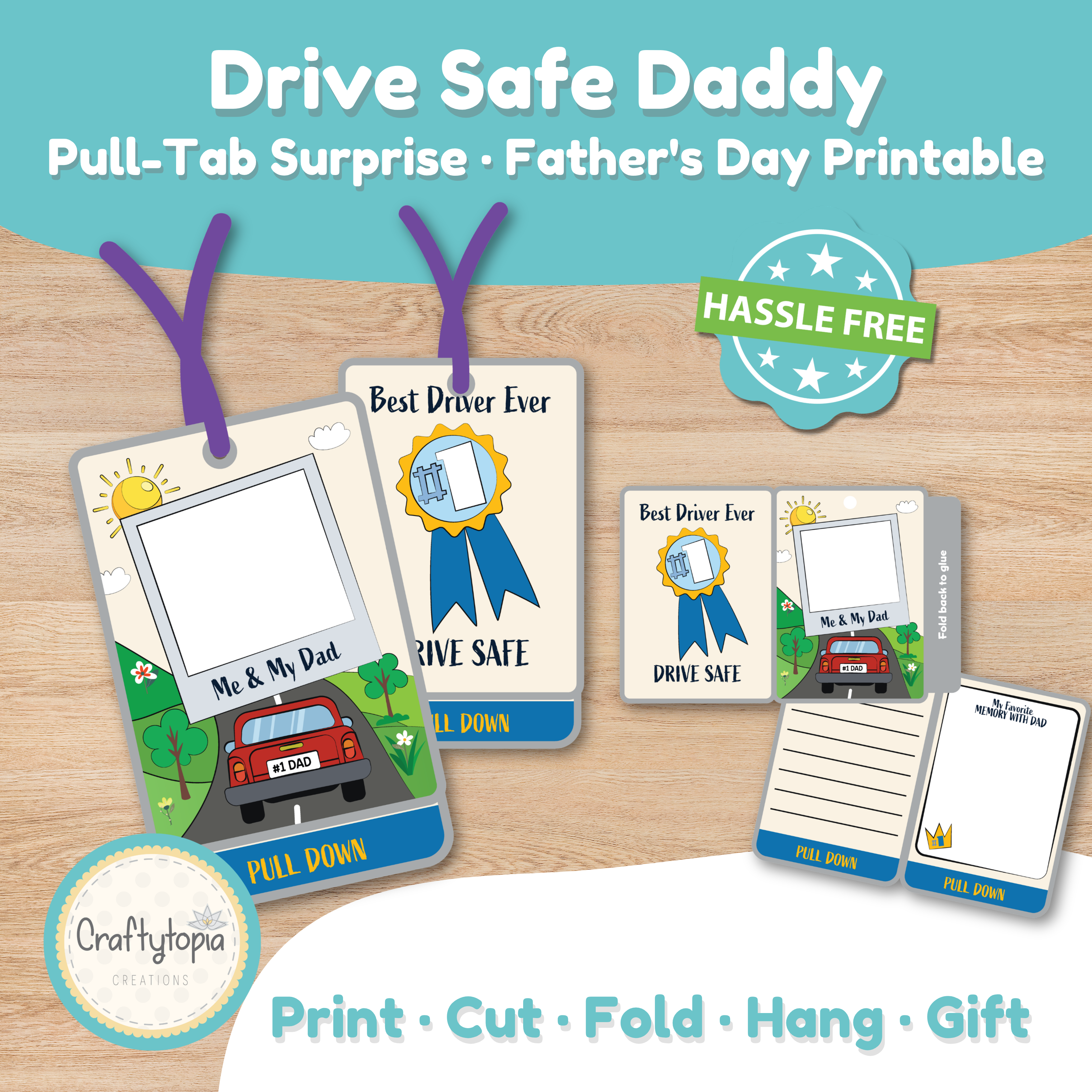 DriveSafeDaddyPull TabSurprise Father sDayPrintable