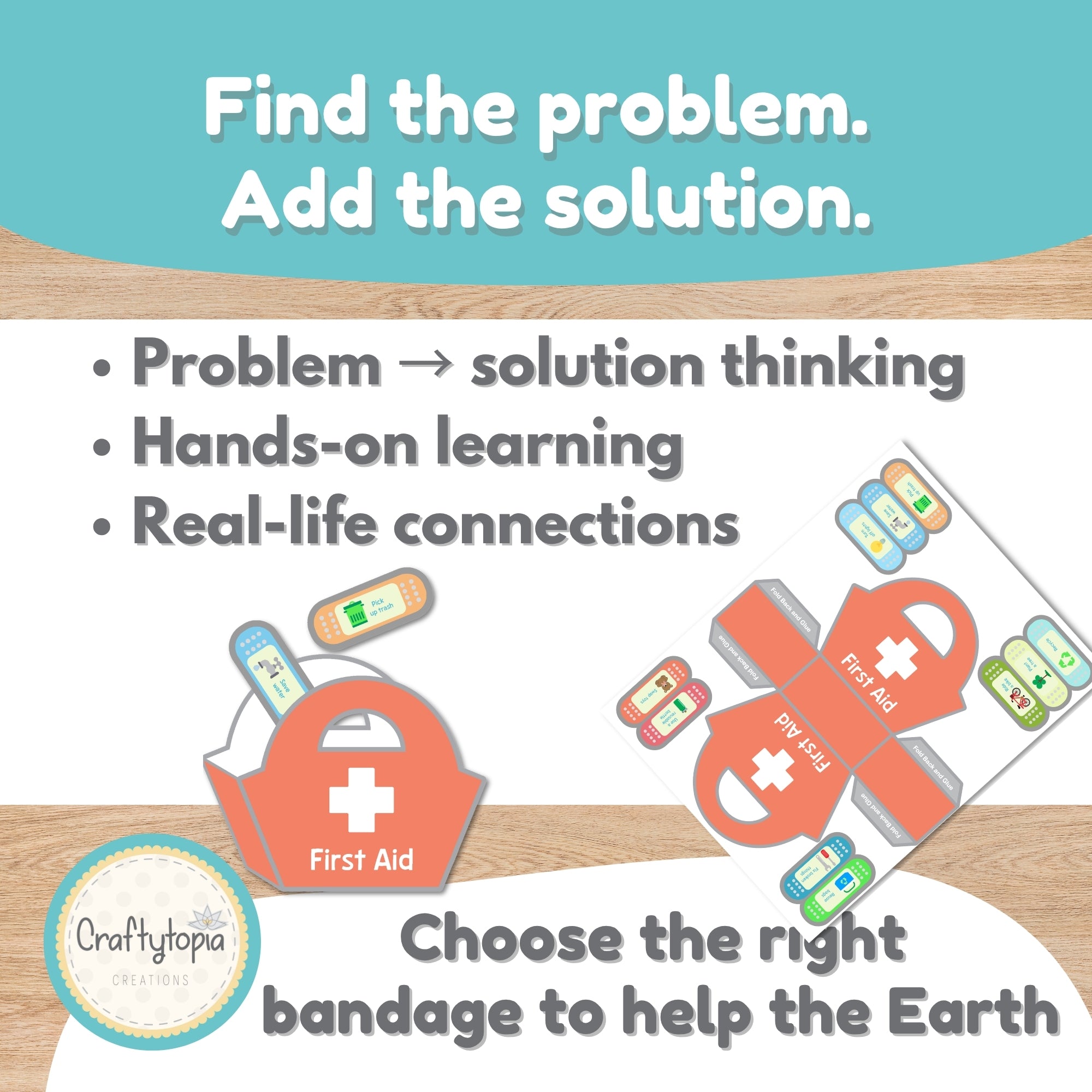 Help the Earth Feel Better puppet craft assembled example Craftytopia