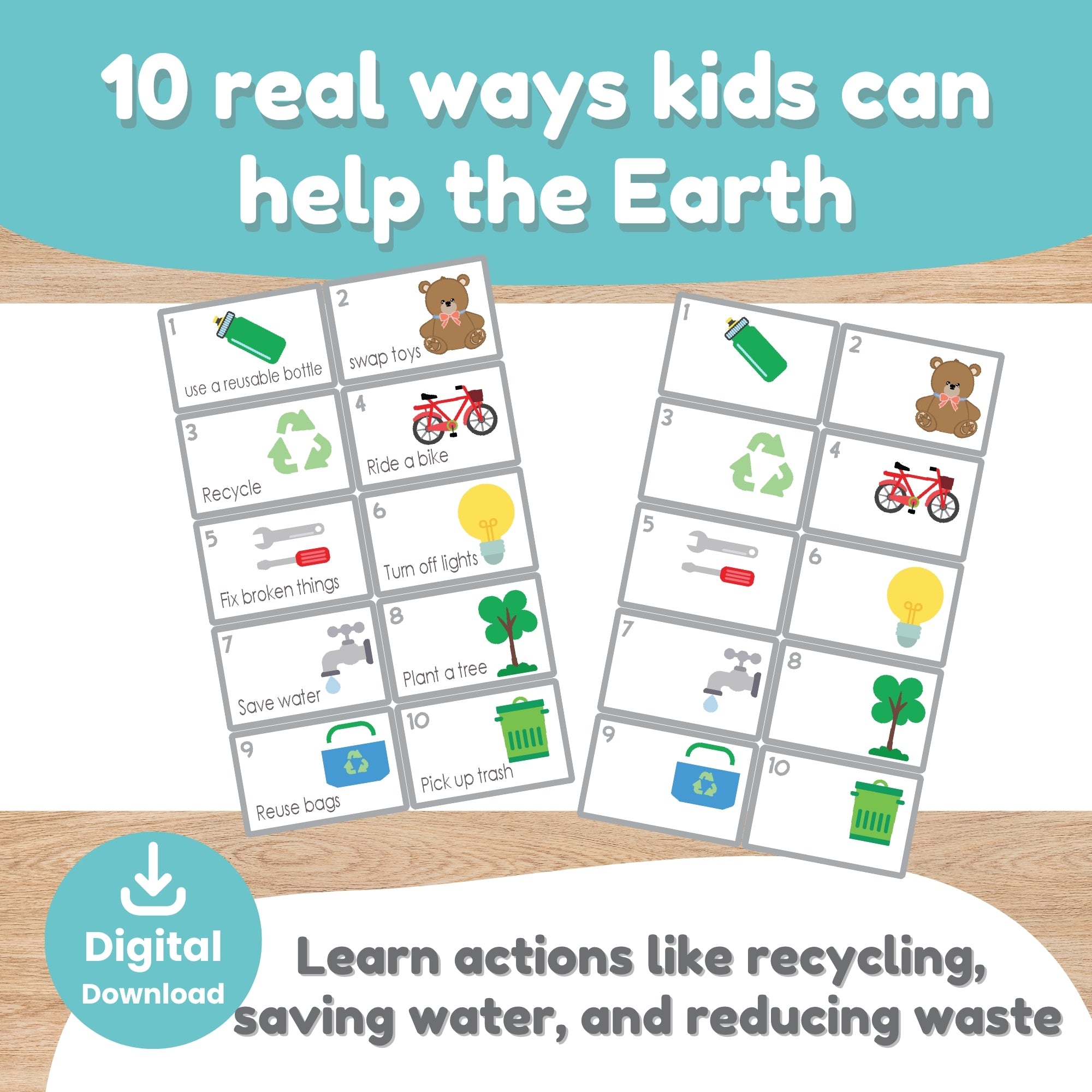 Earth Day scavenger hunt printable for kids