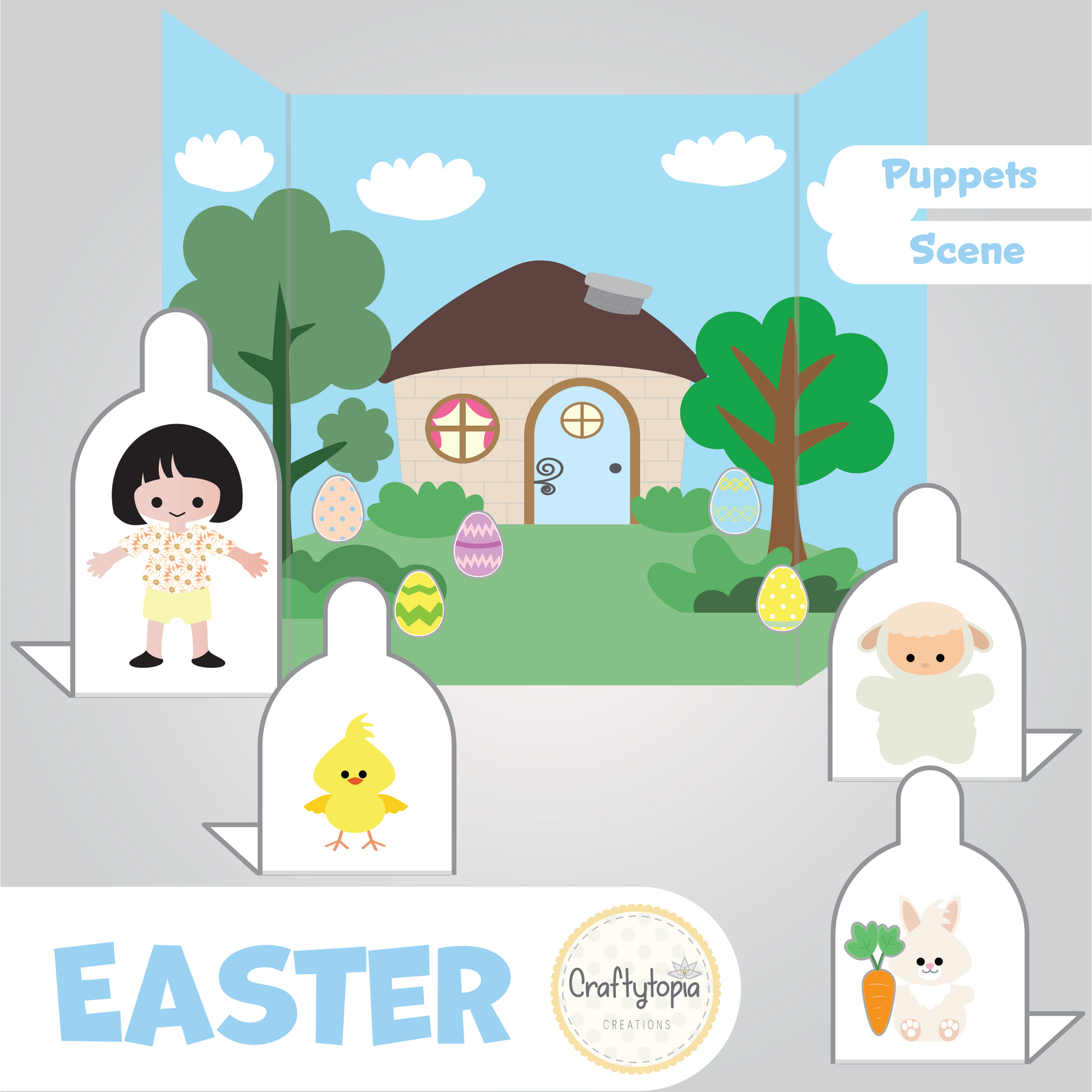 Easter Scene and Puppets | Storytelling for Kids - Craftytopia ...