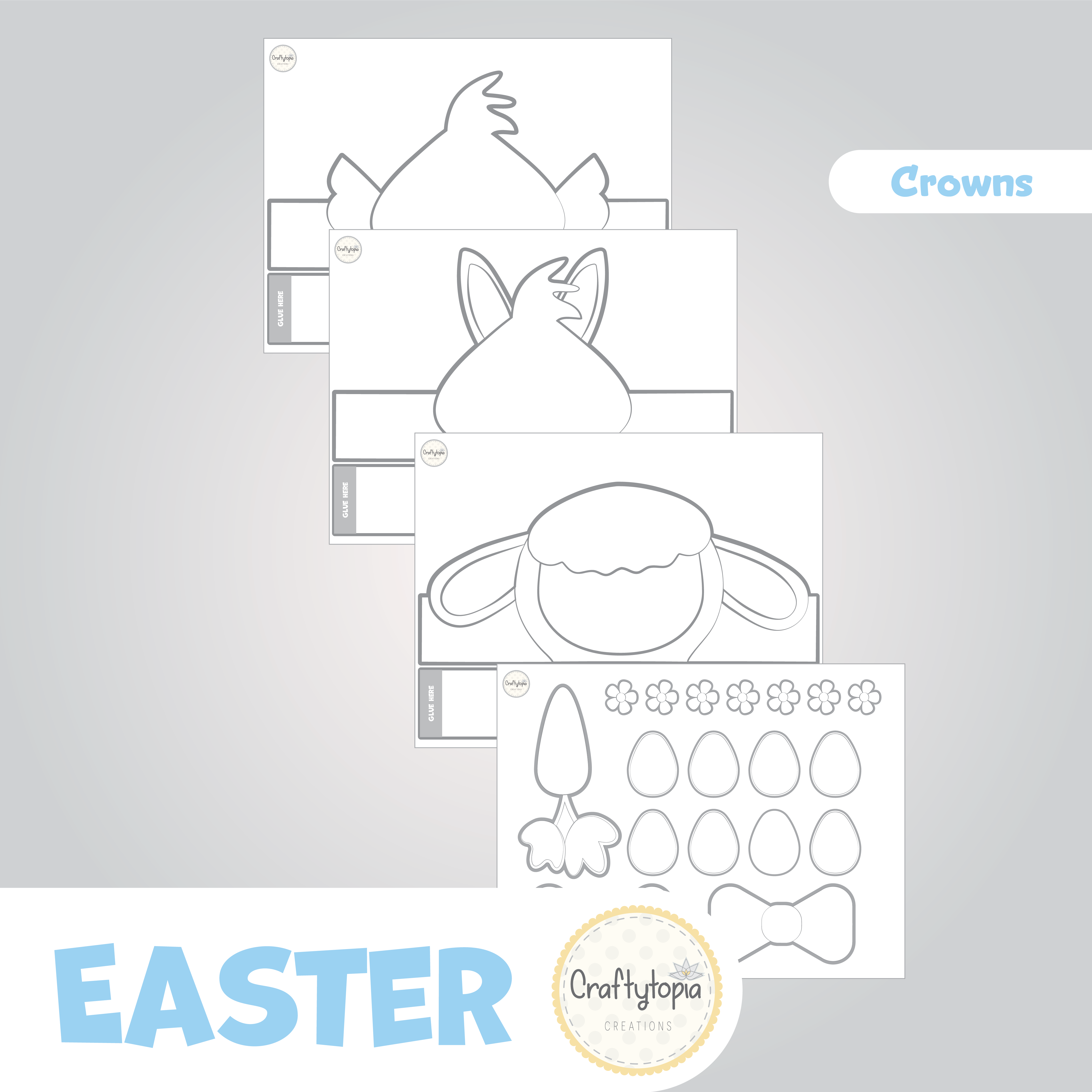 Printable Easter Crowns Kids Activity for coloring
