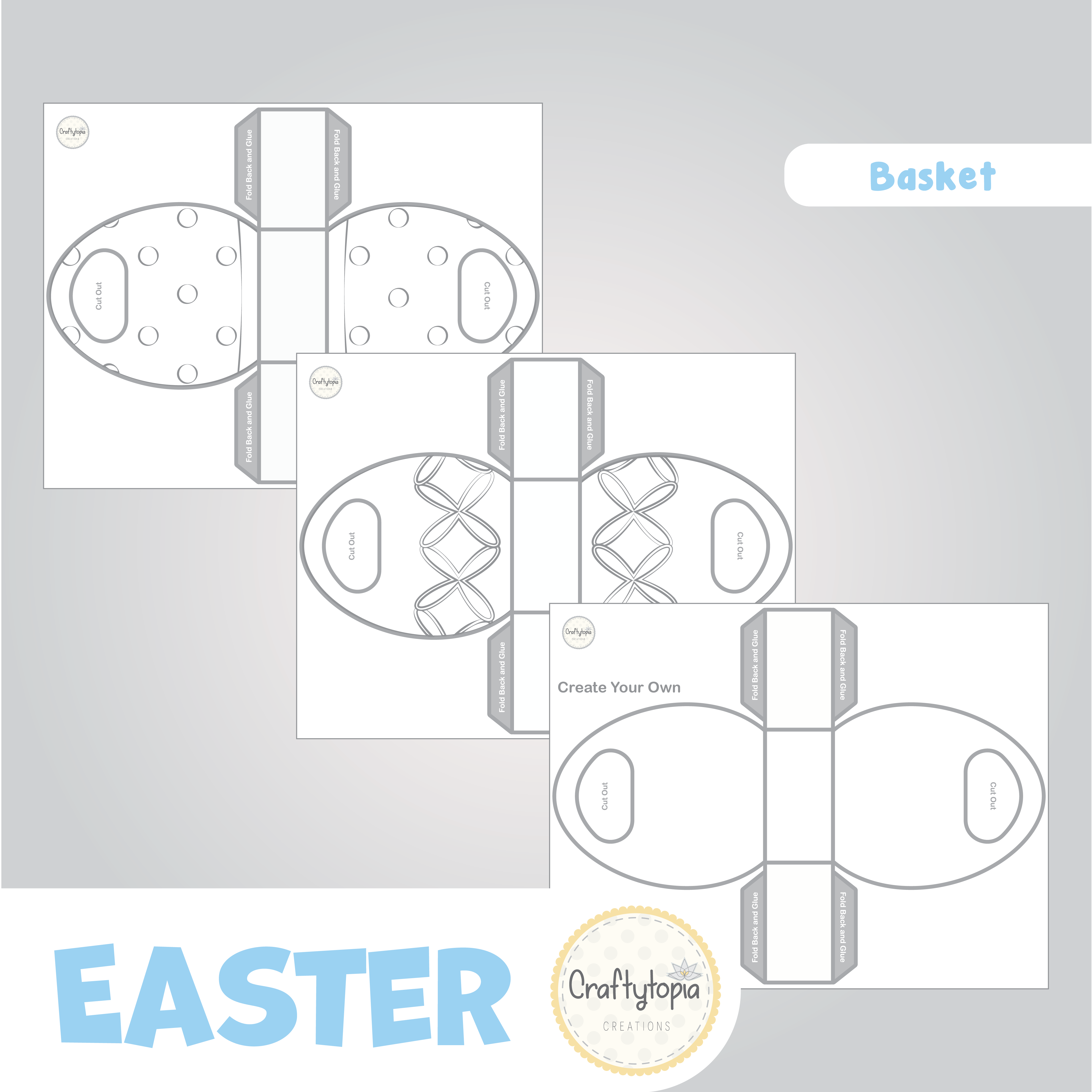 Printable Easter Animal Masks and Baskets Kids Activity for coloring