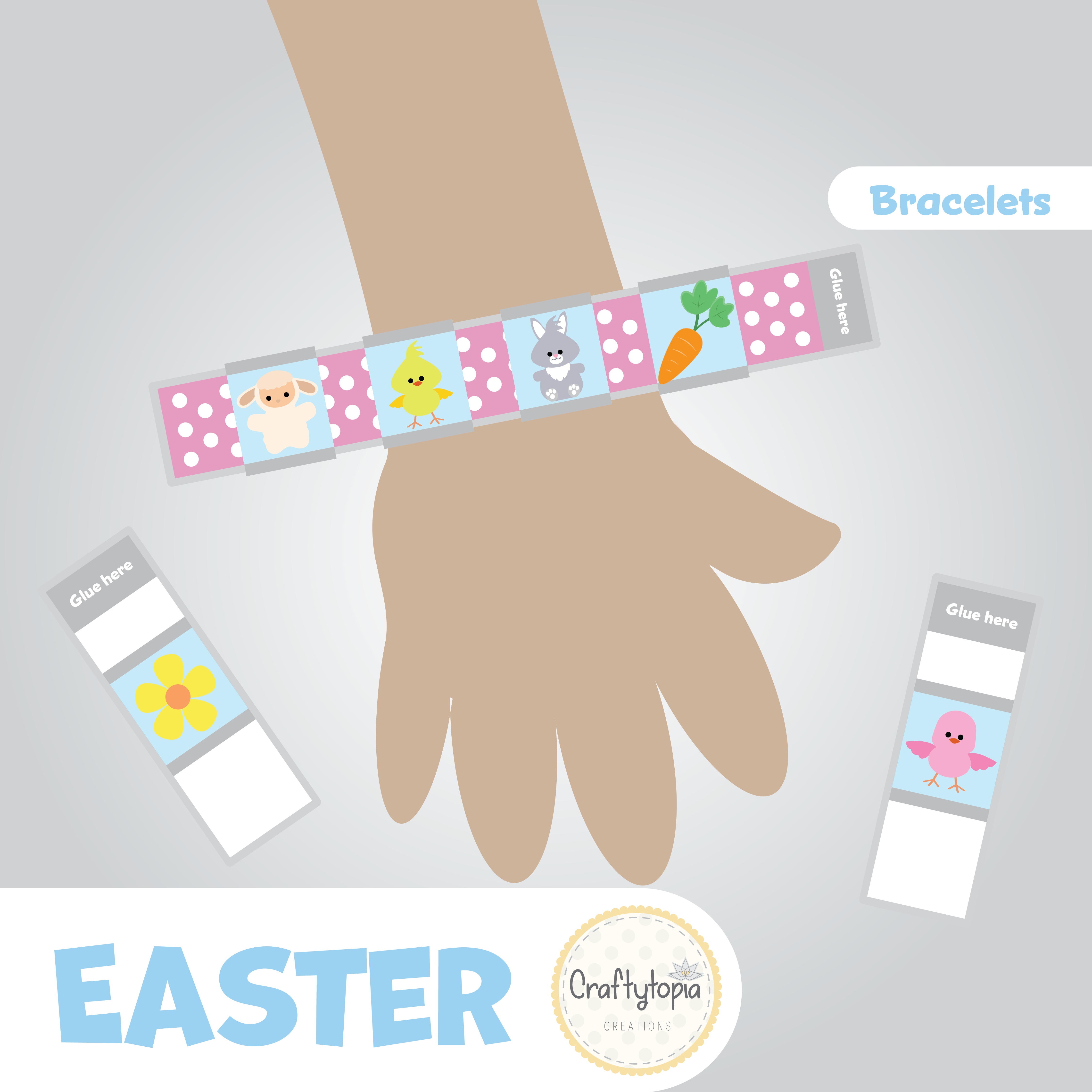 Printable Easter Bracelets Kids Activity