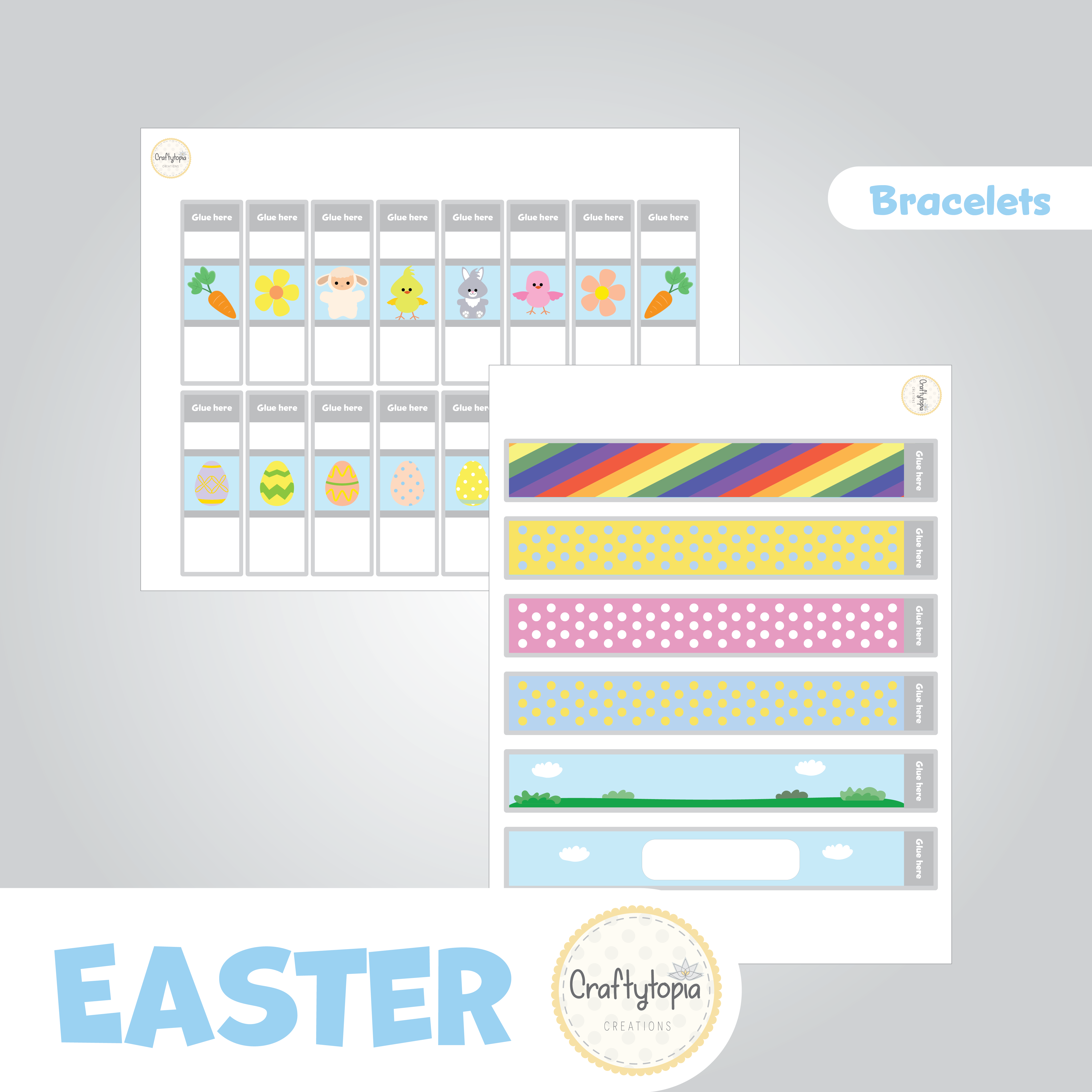 Printable Easter Bracelets Kids Activity