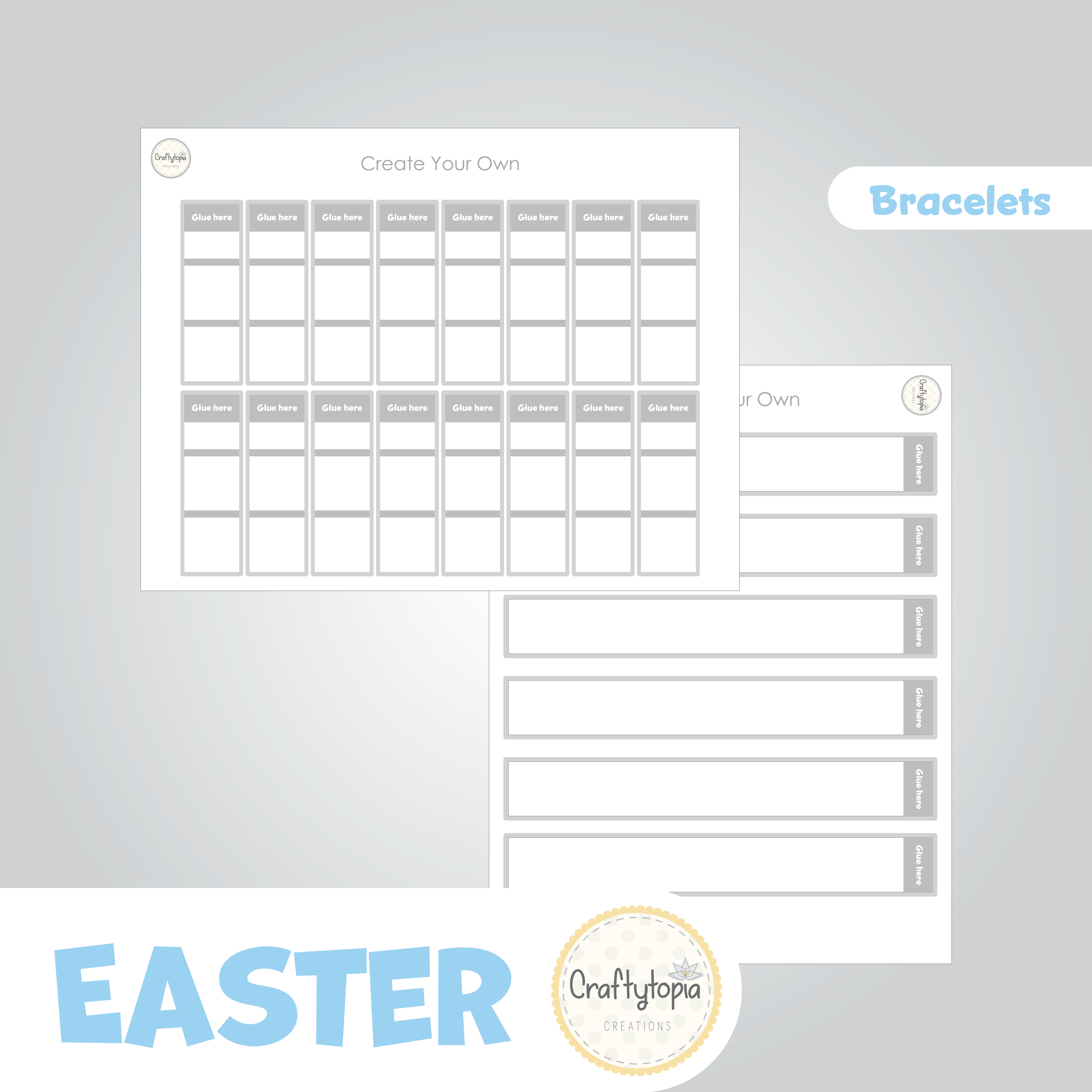 Printable Easter Bracelets Kids Activity for coloring