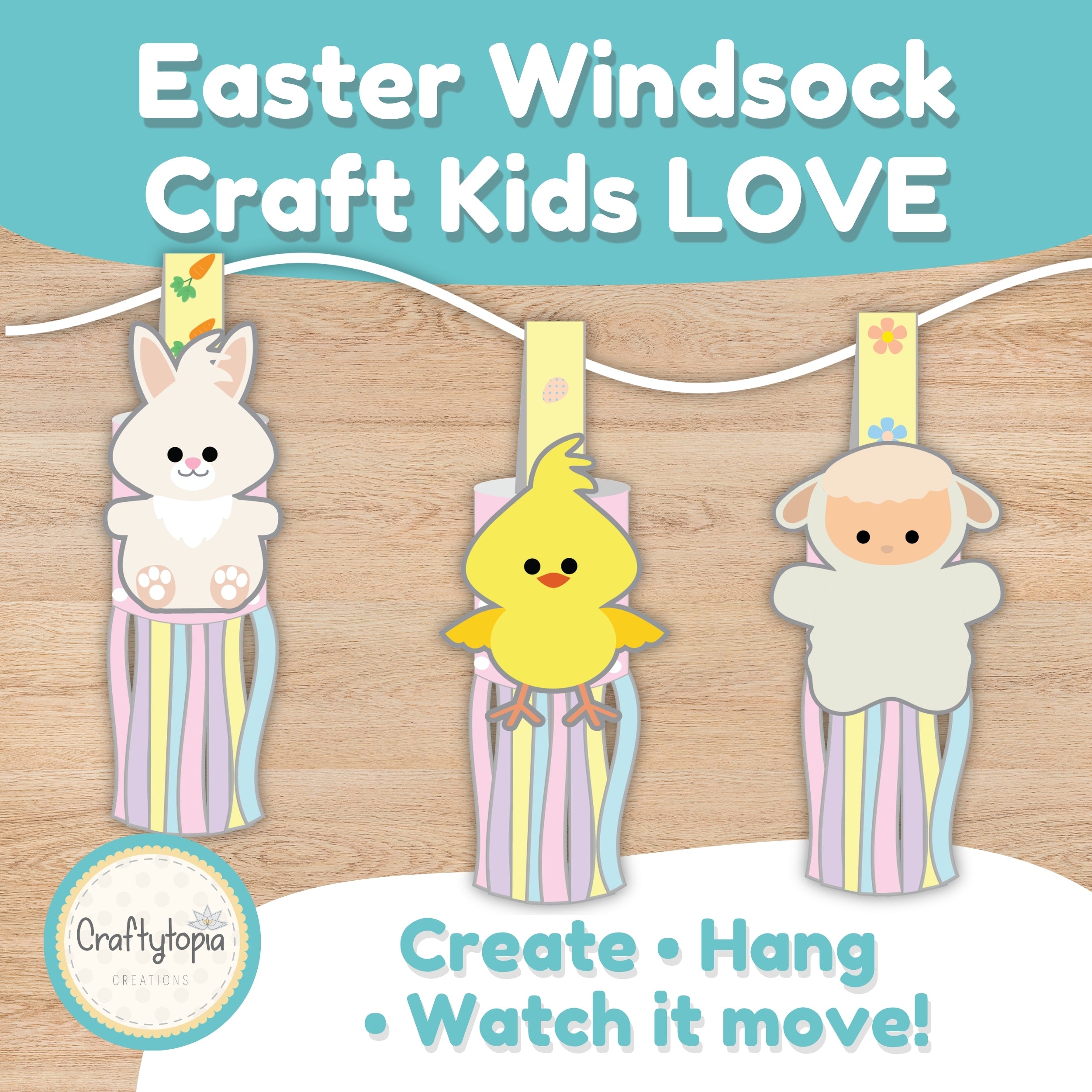 Easter windsock printable craft for kids