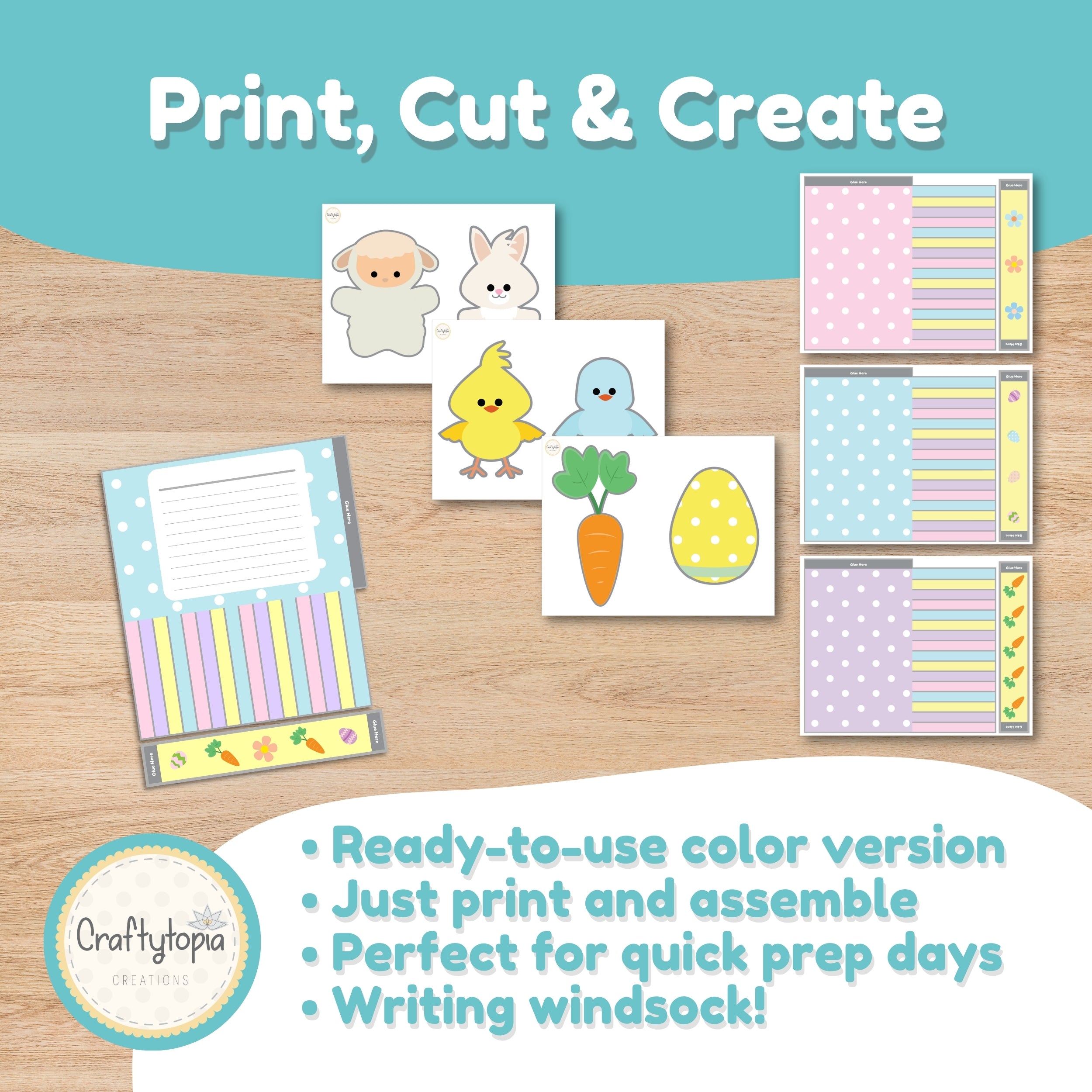 Preschool Easter hanging windsock activity