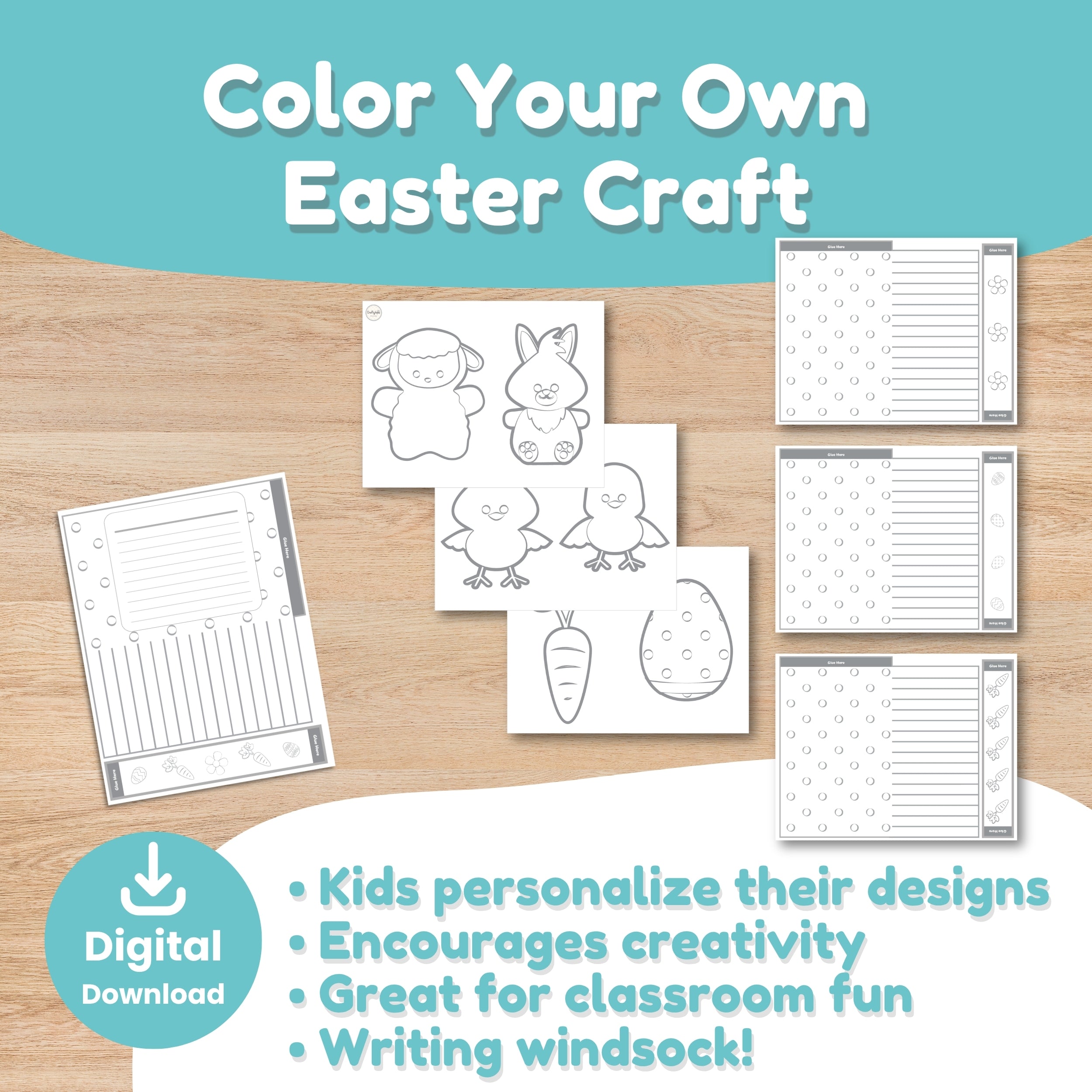 Kindergarten Easter windsock craft printable