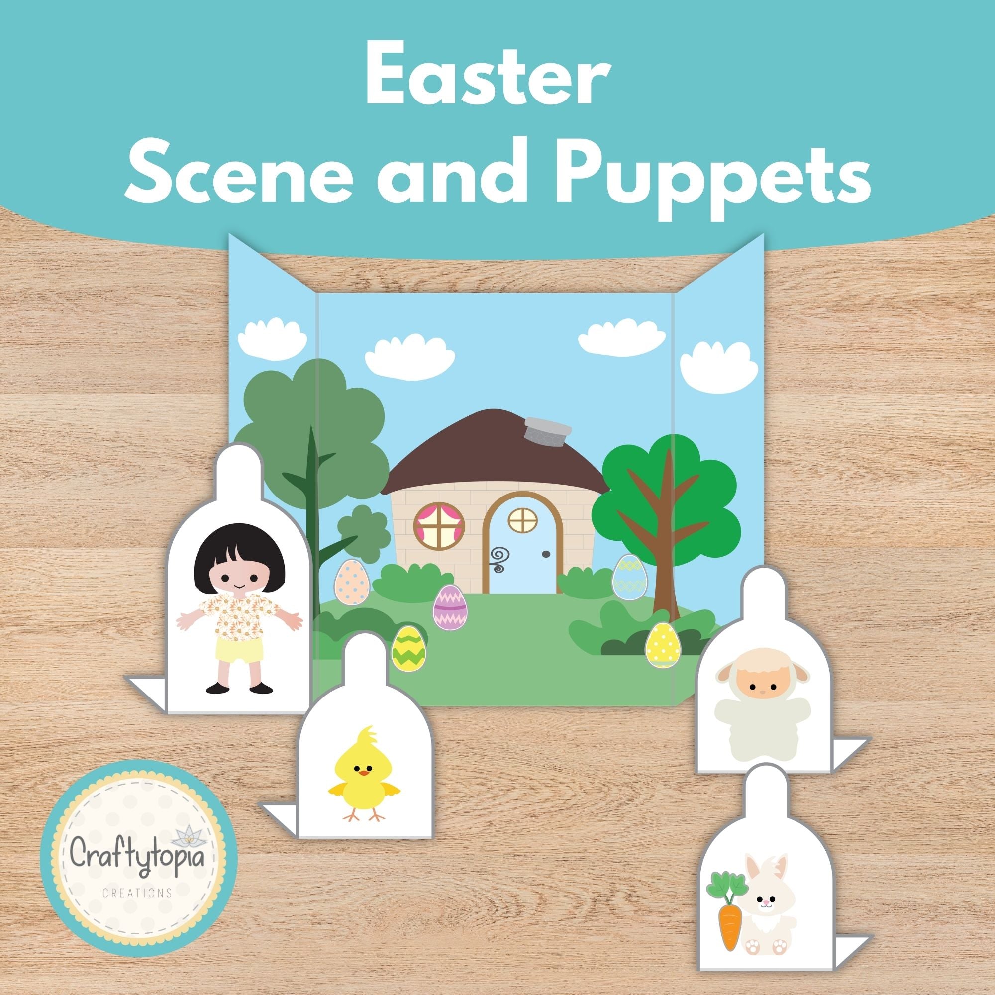Printable Easter Scene Puppets Kids Activity