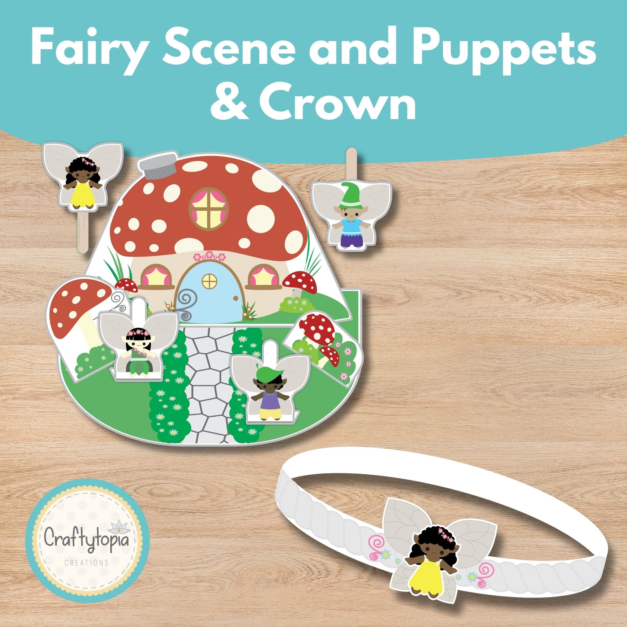 Printable Fairy Scene and Puppets Kids Activity