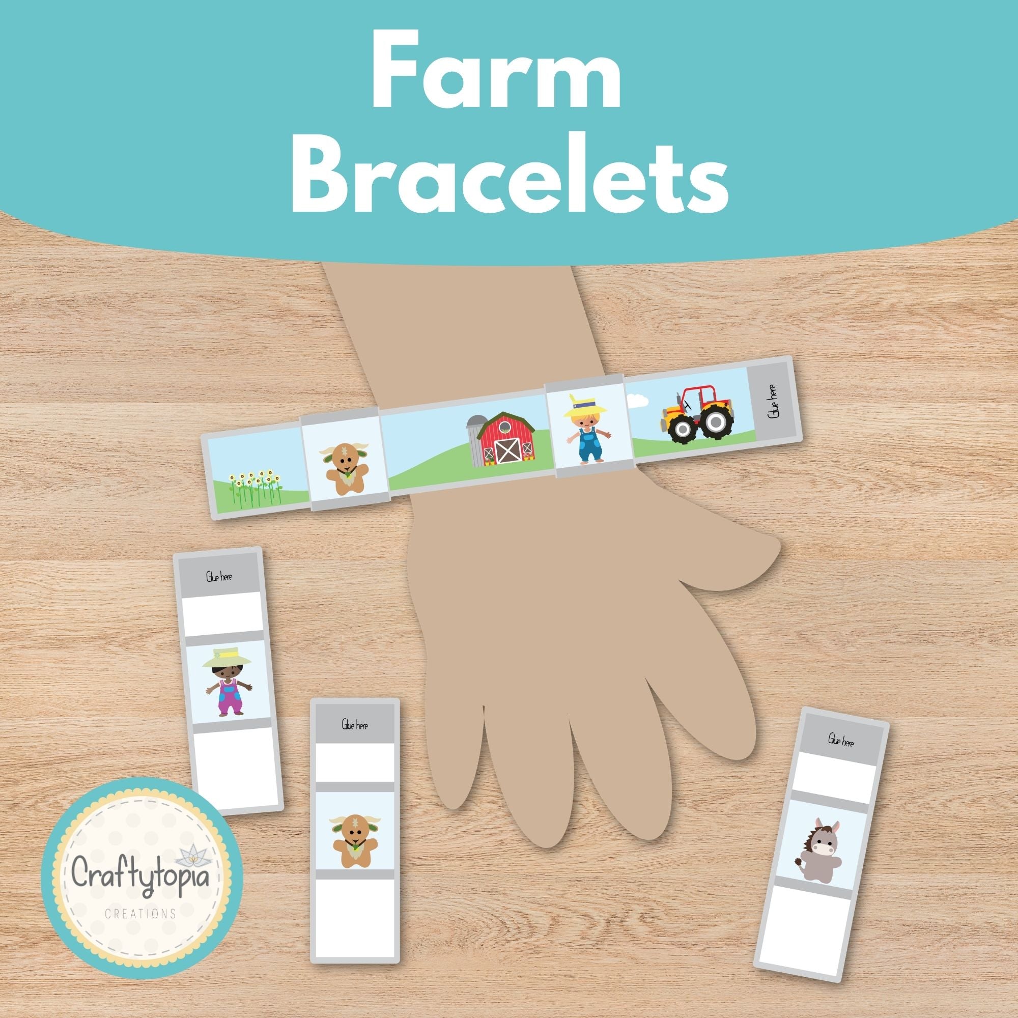 Printable Farm Animal Bracelets Kids Activity