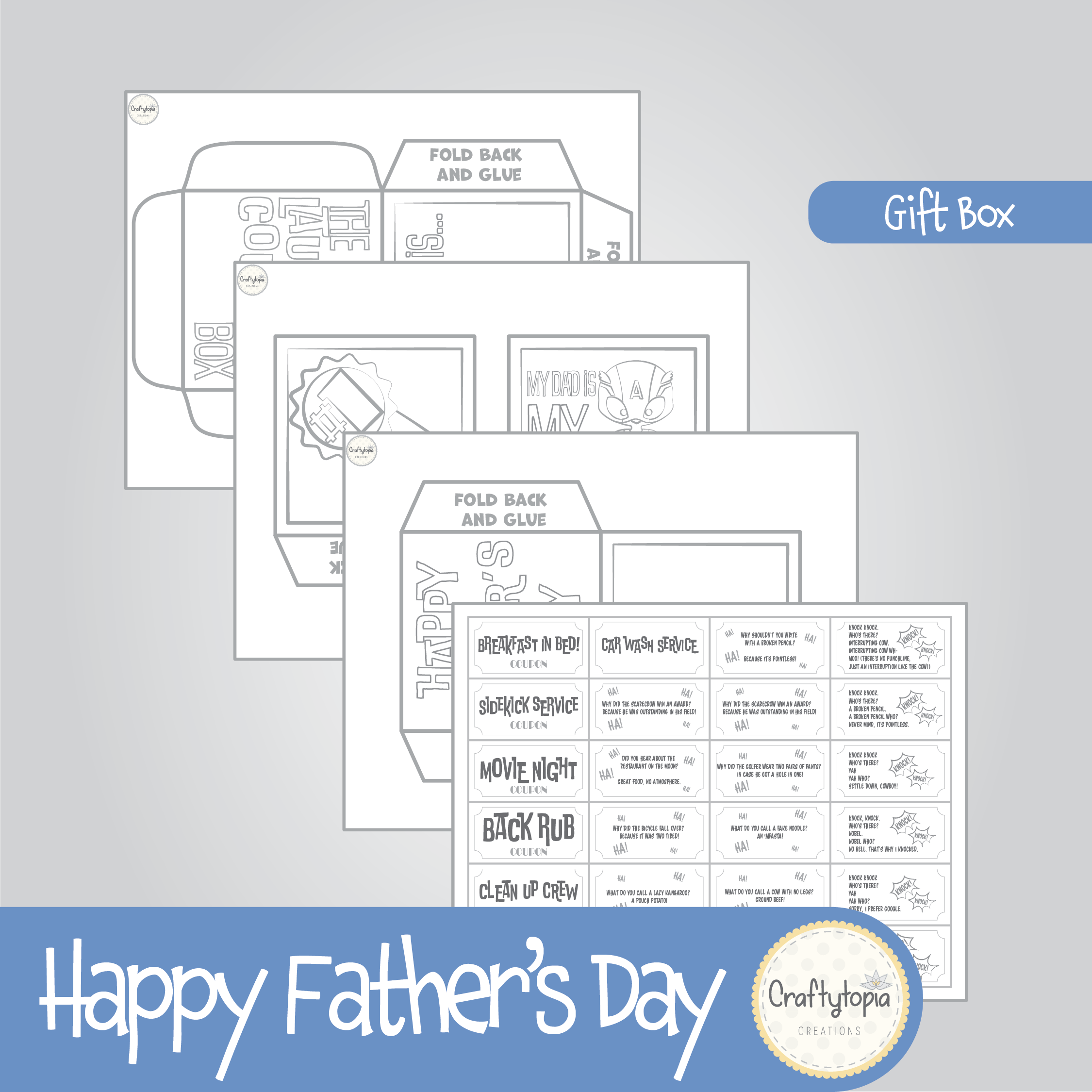 Father's Day Gift Box Printable Craft