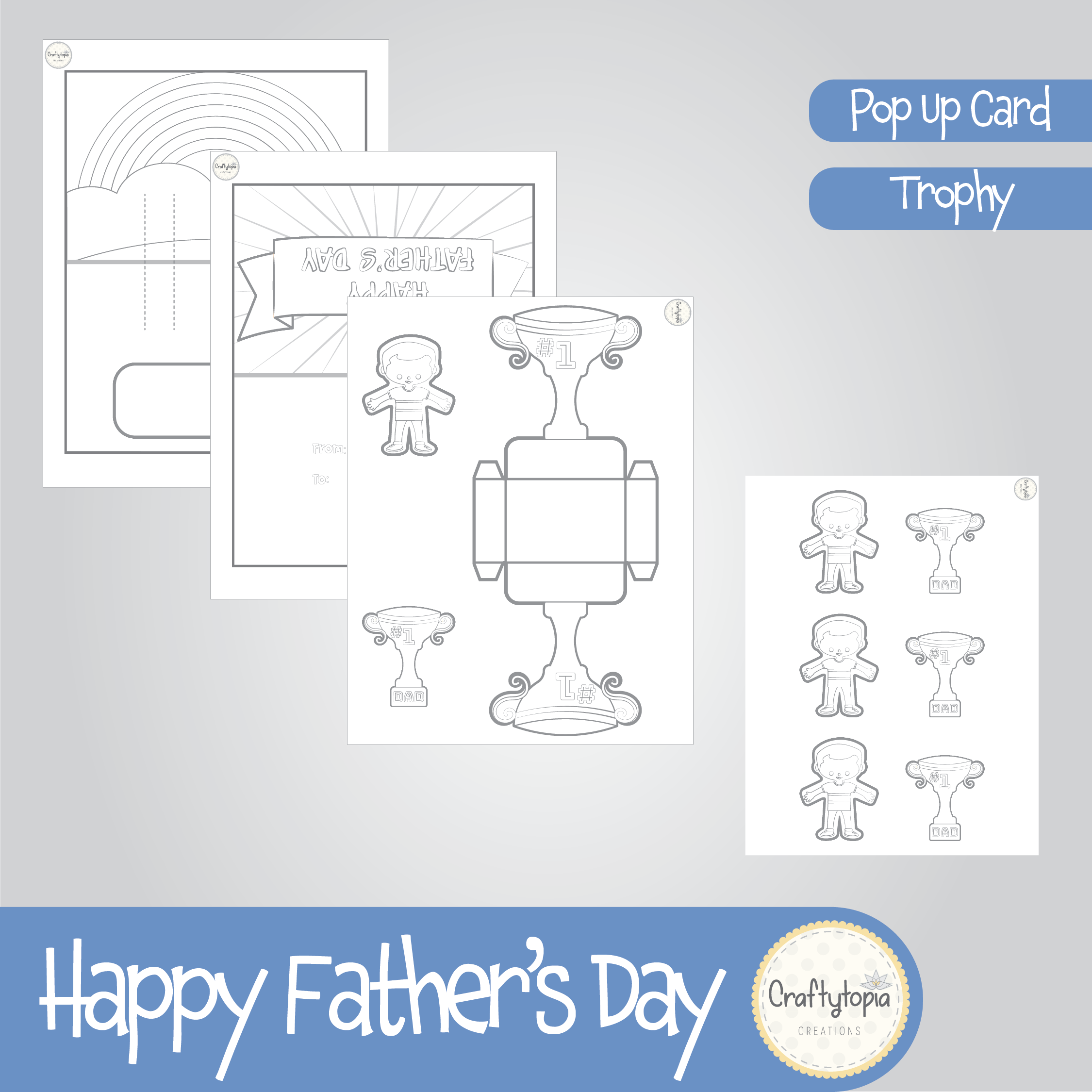Father's Day Trophy Pop-Up Card Craft
