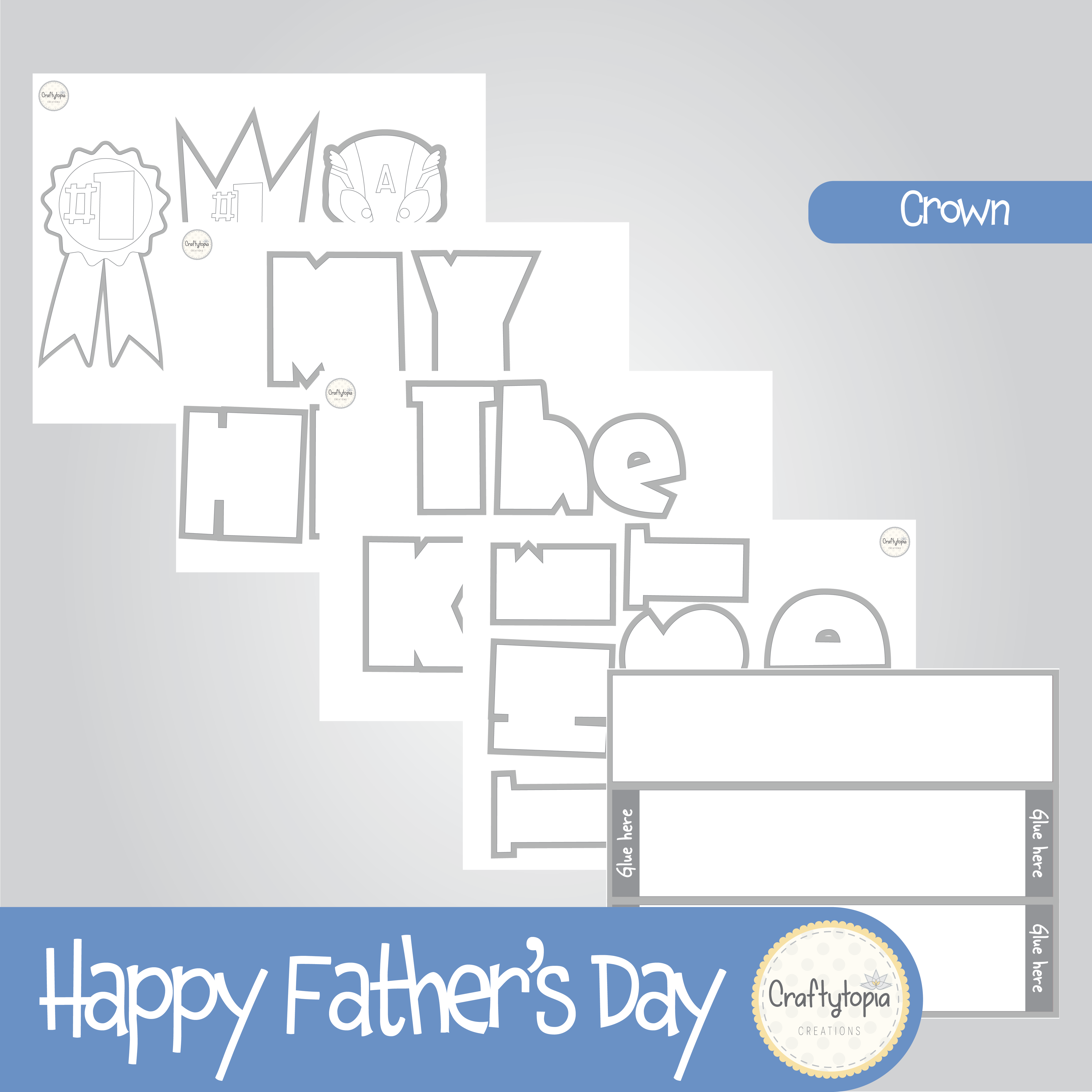 Printable Father's Day Crown Kids Activity for coloring