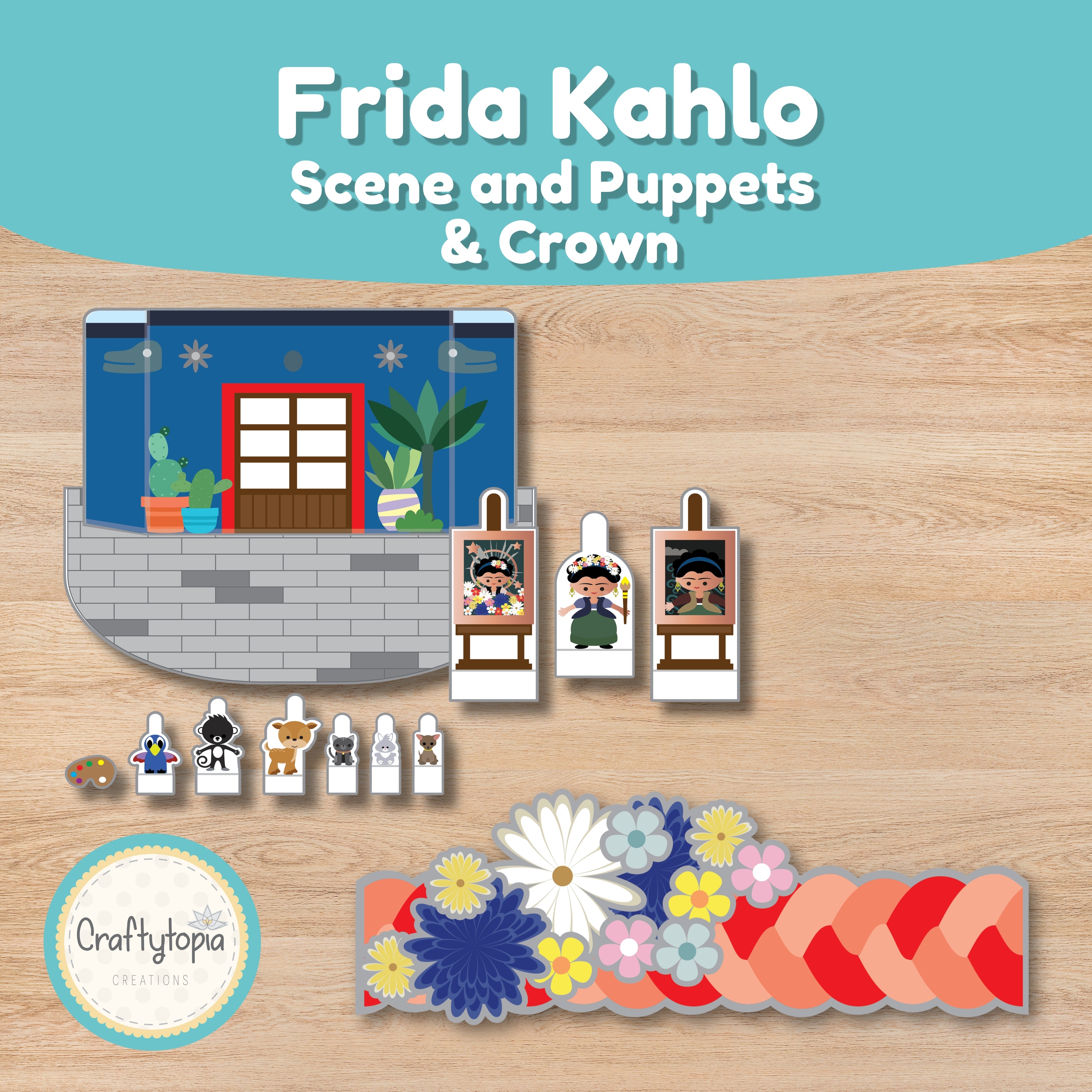 Frida Kahlo printable storytelling activity for kids