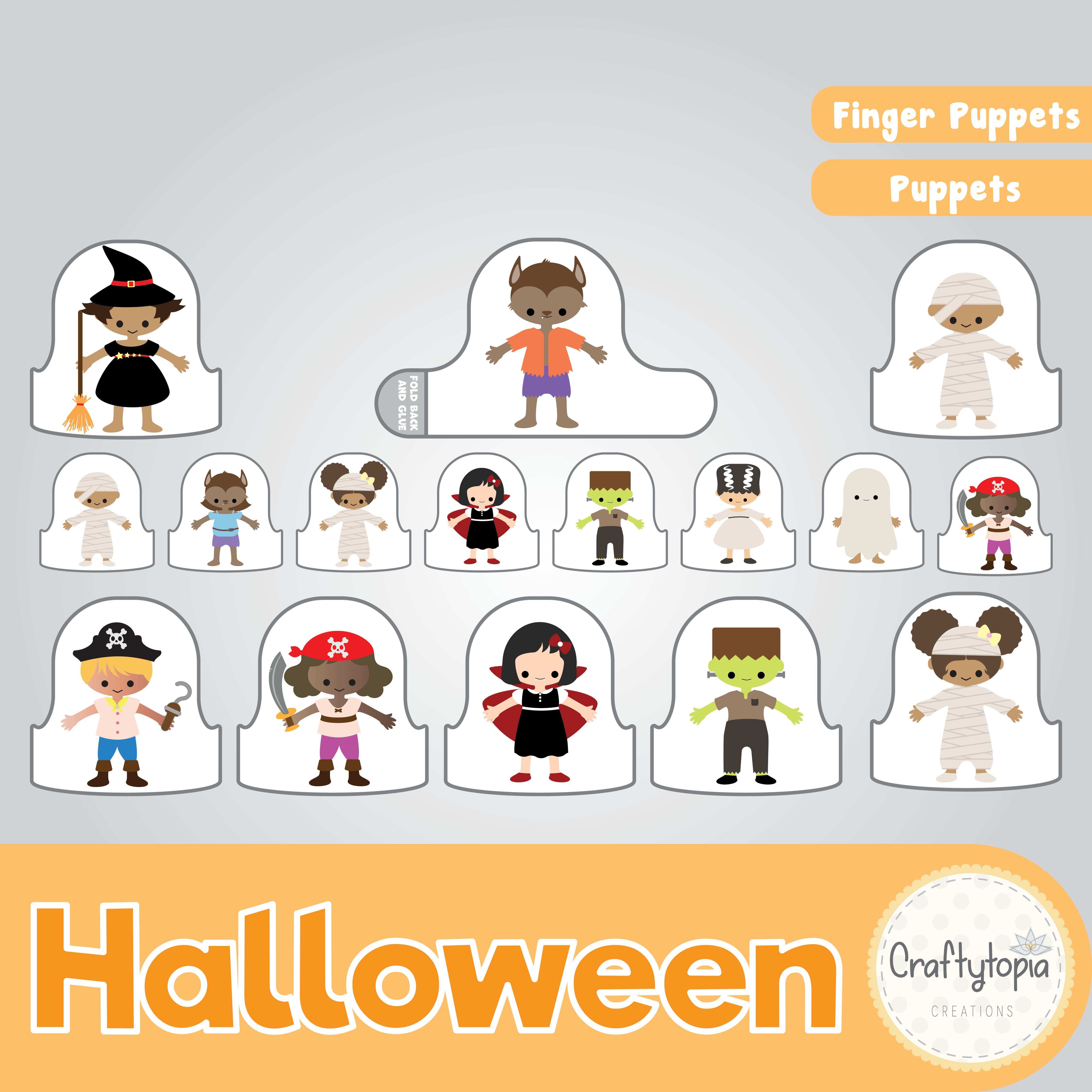 Printable Finger and Hand Puppets Kids Activity