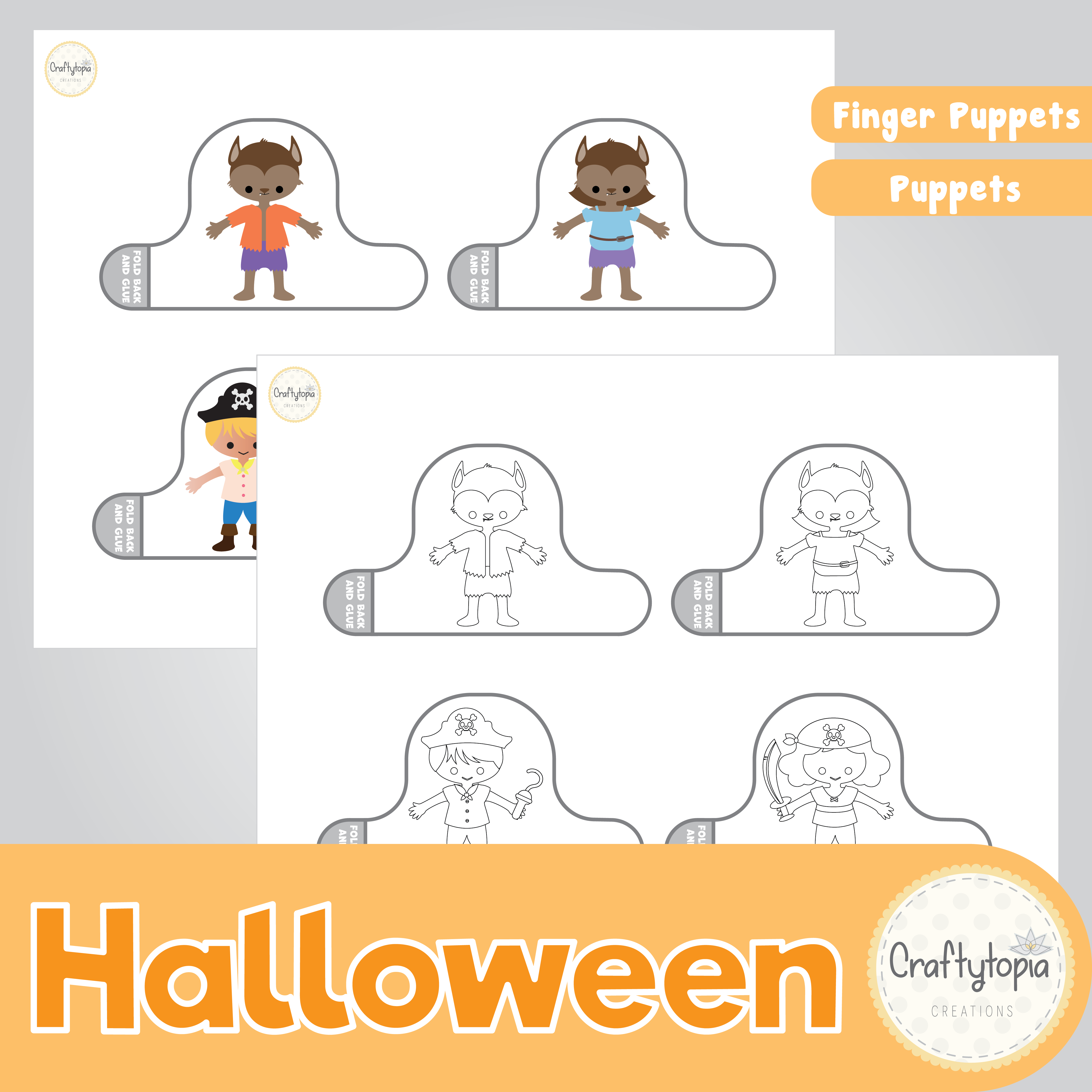 Printable Finger and Hand Puppets Kids Activity