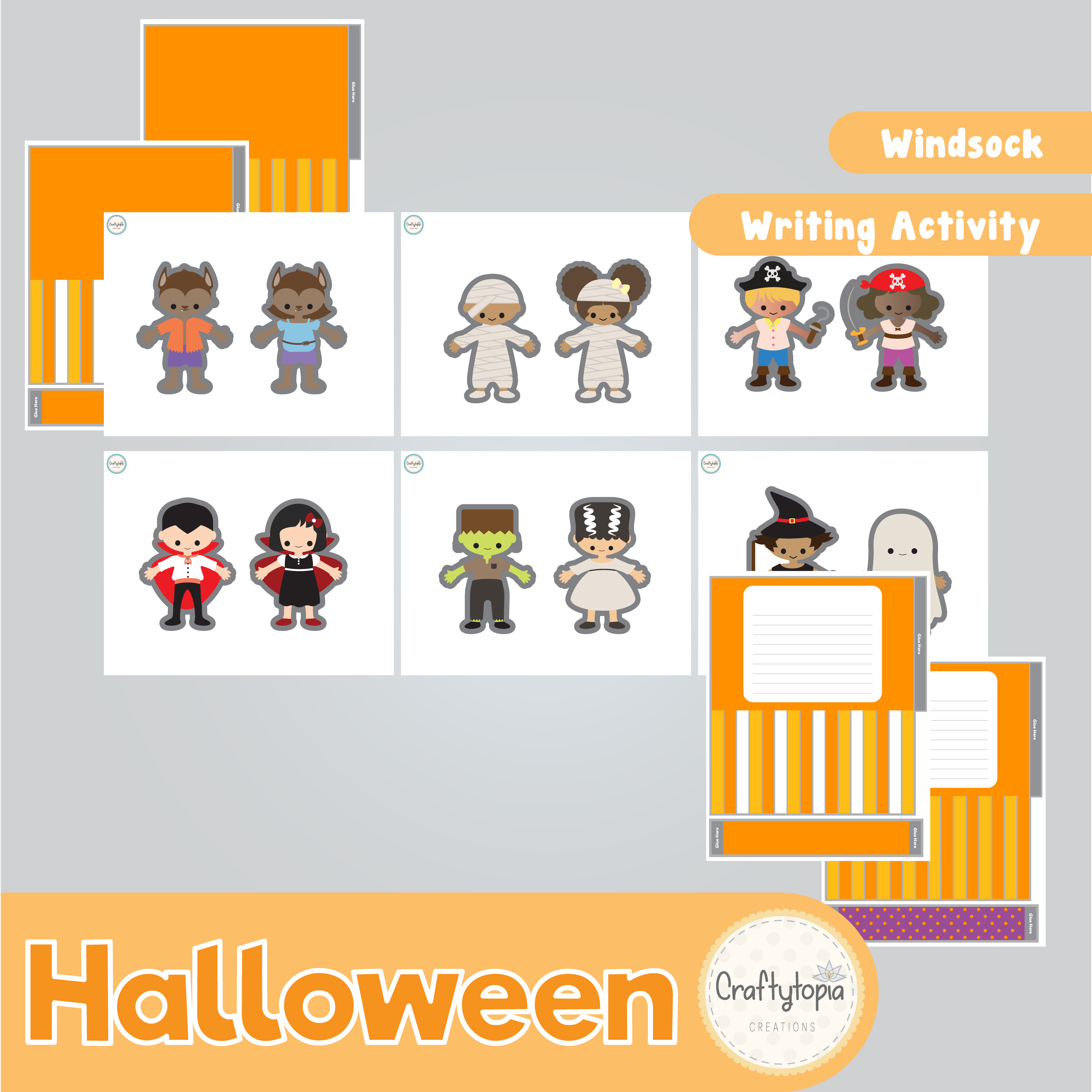 Printable Halloween Windsock Craft 