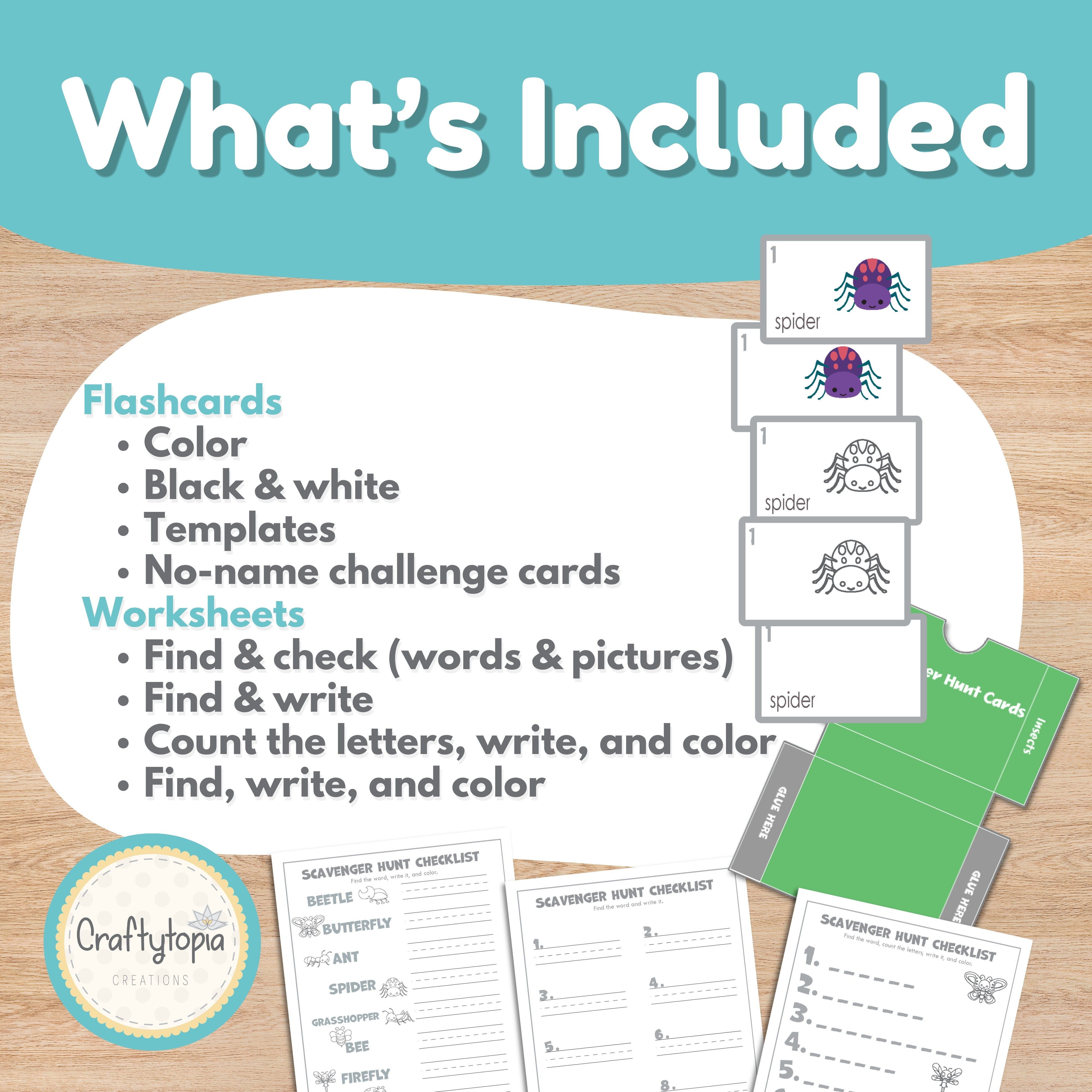 Preschool insect learning game printable