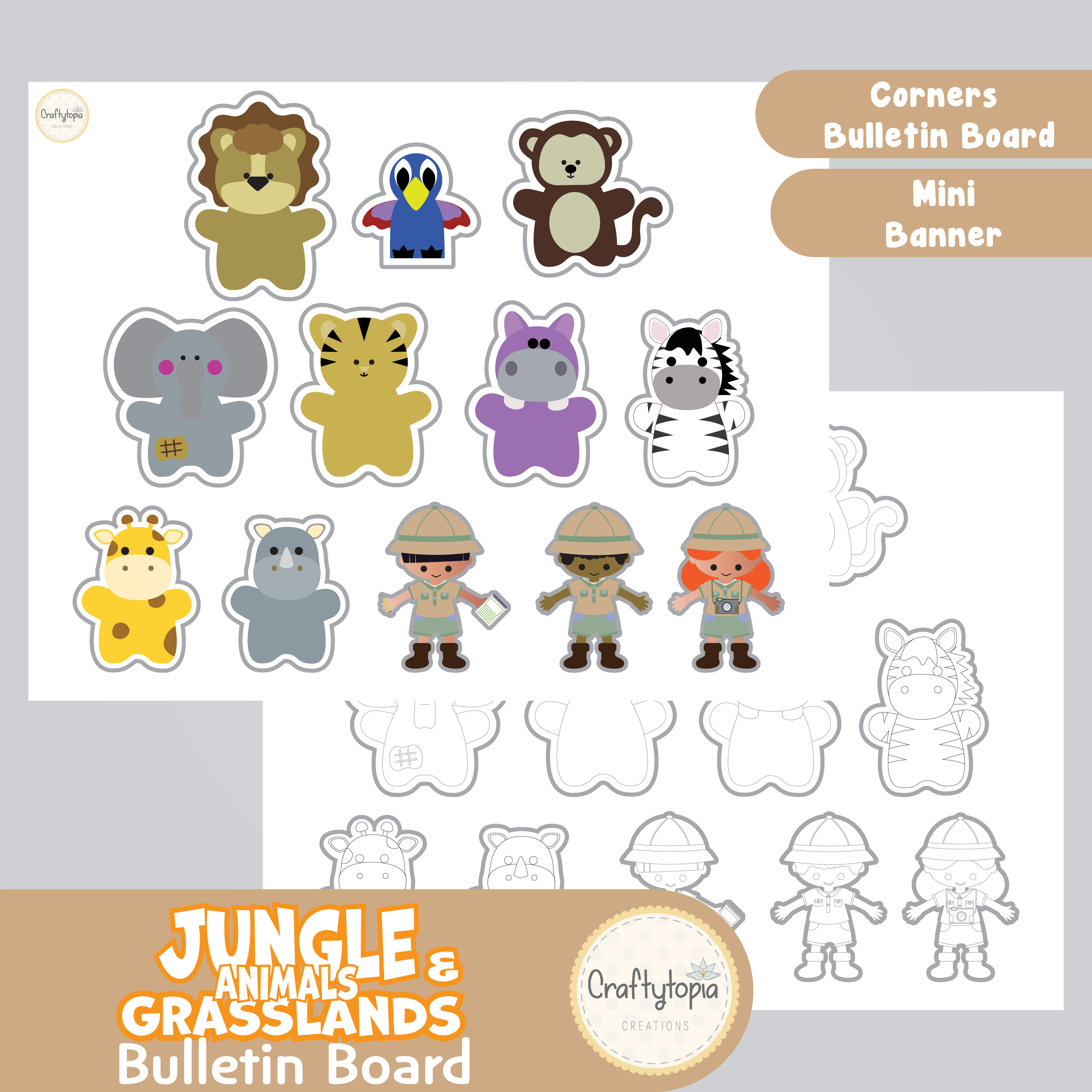 Printable Jungle and Grasslands Bulletin Board
