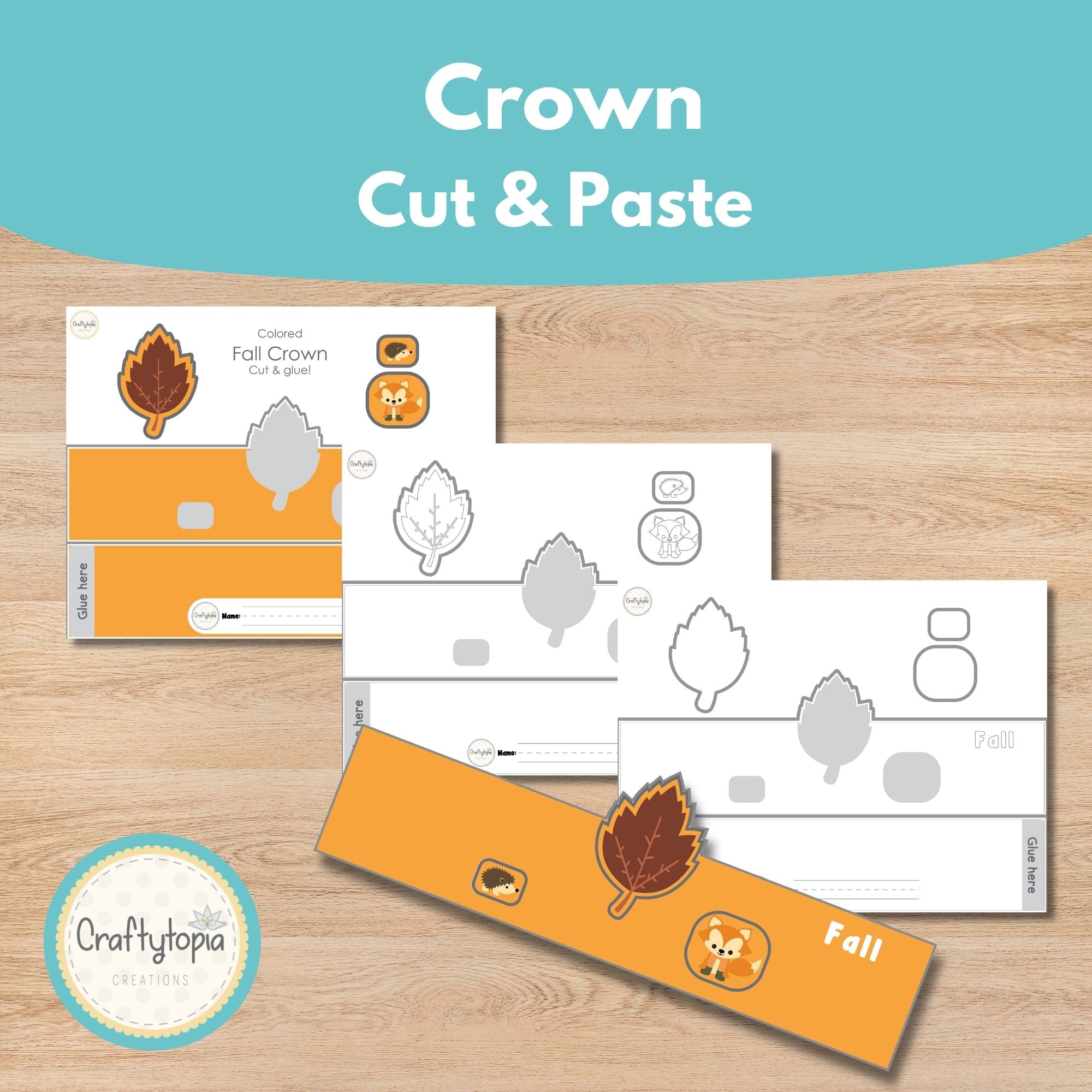 Printable Fall Scene Puppets and Writing Kids Activity