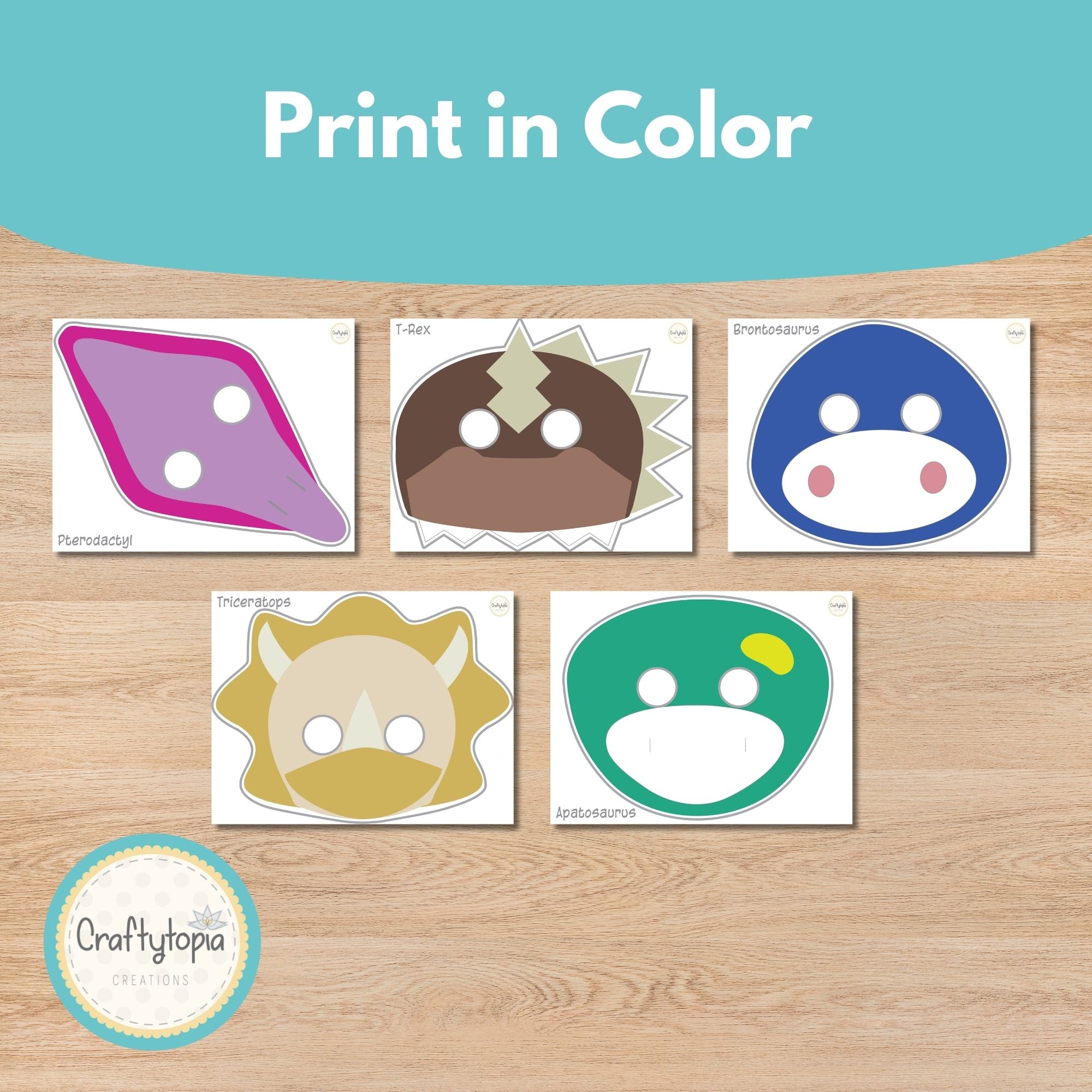 Printable Dinosaur Masks Kids Activity