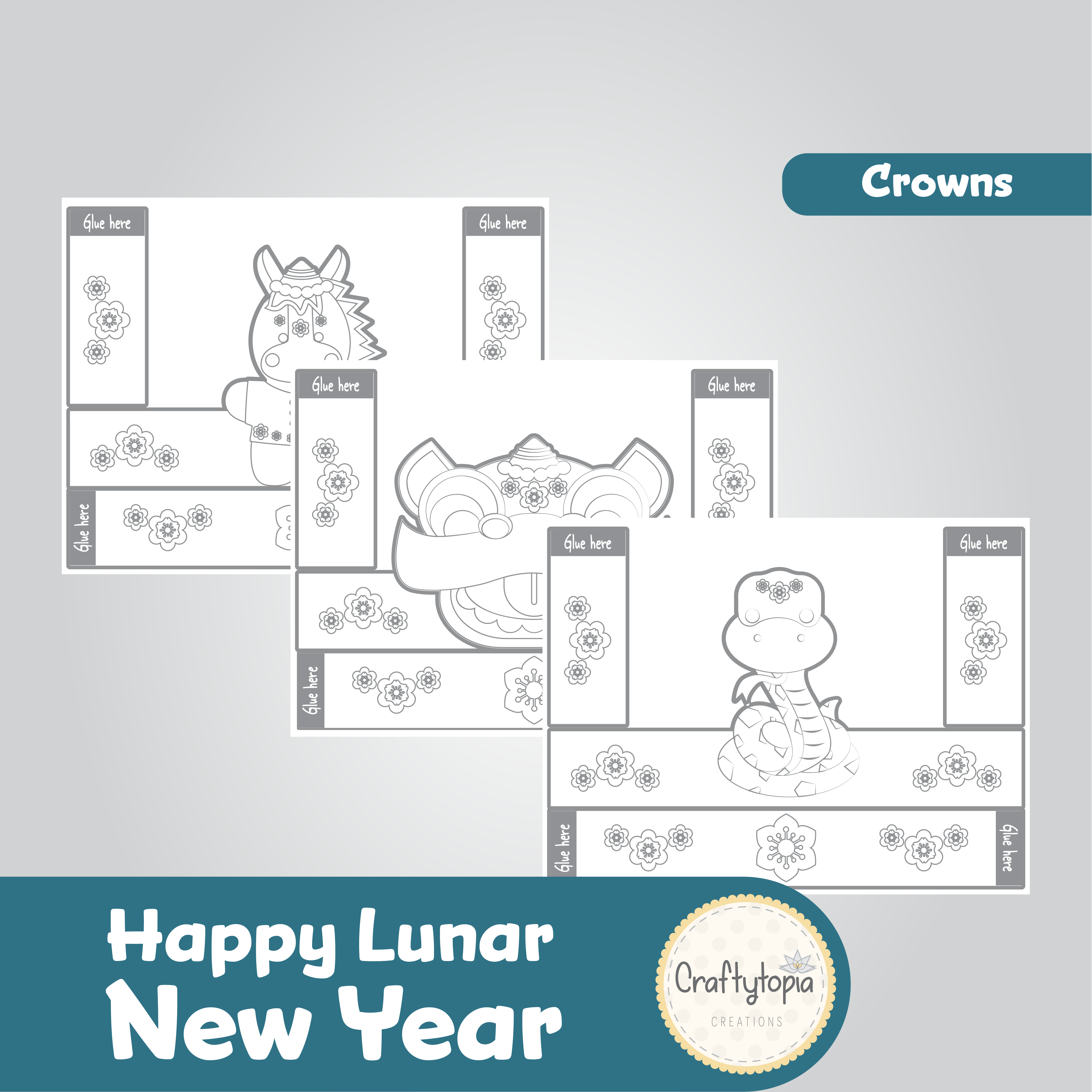 Printable Lunar New Year Horse Crown Kids Activity for coloring