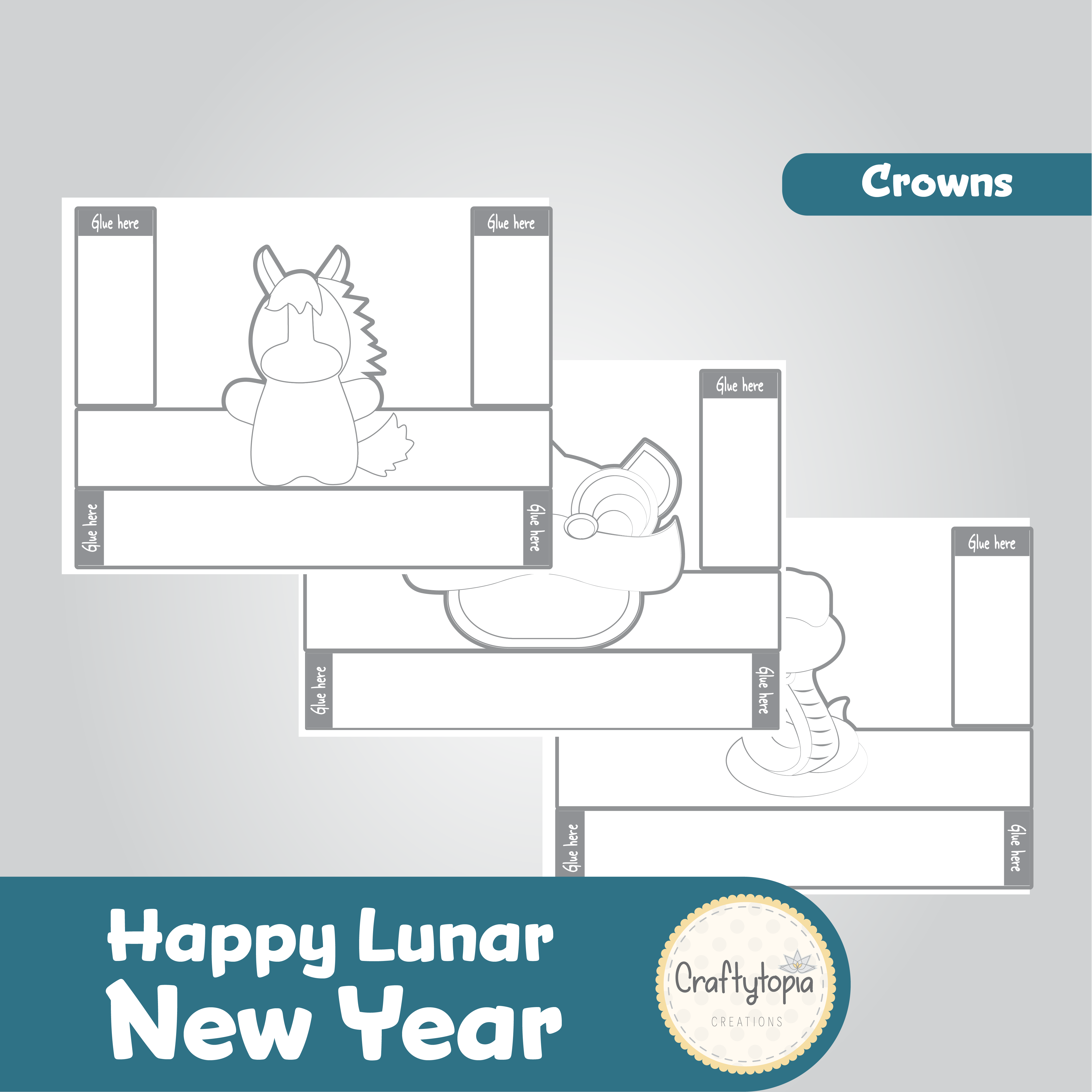 Printable Lunar New Year Horse Crown Kids Activity templates
